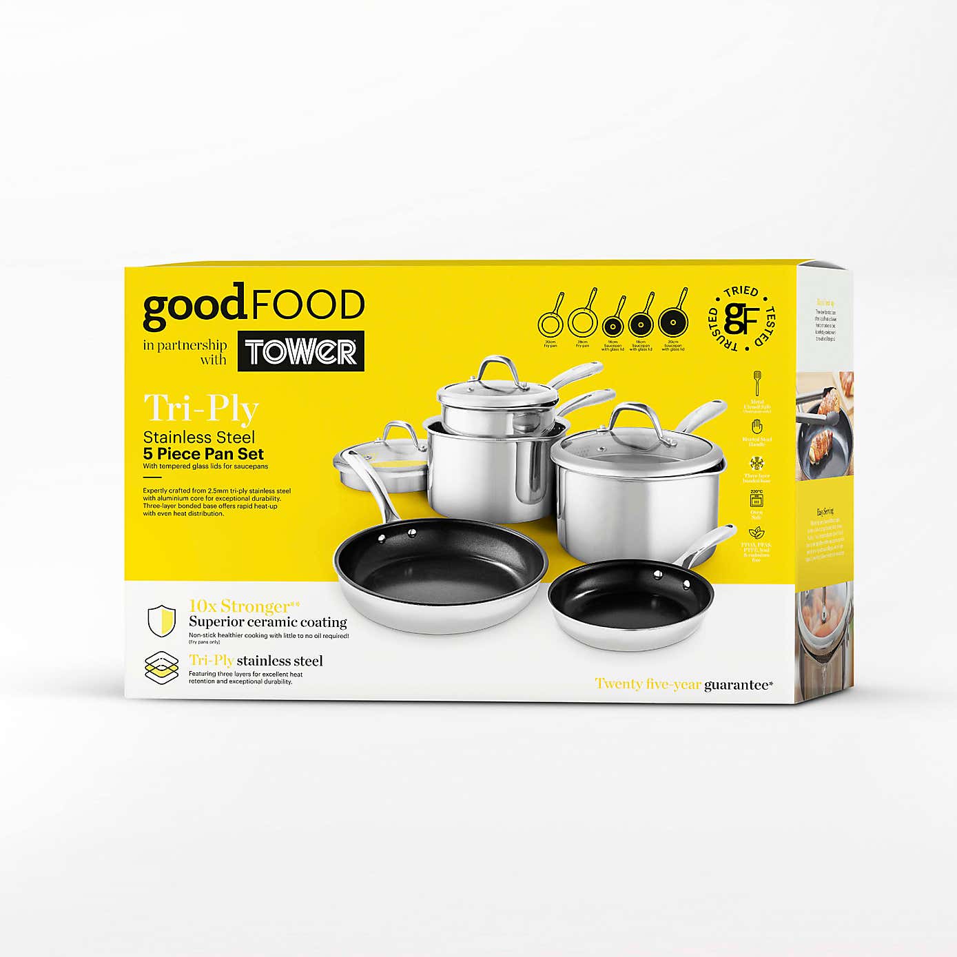 Good Food Tri Ply 5 Piece Cookware Set