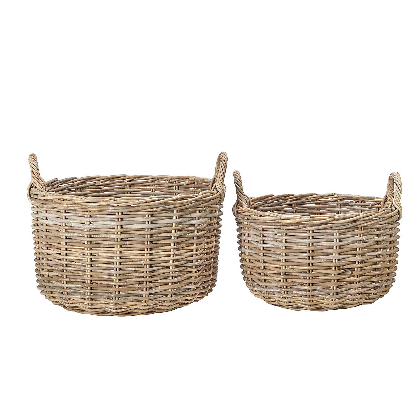 Set of 2 Kubu Rattan Log Baskets