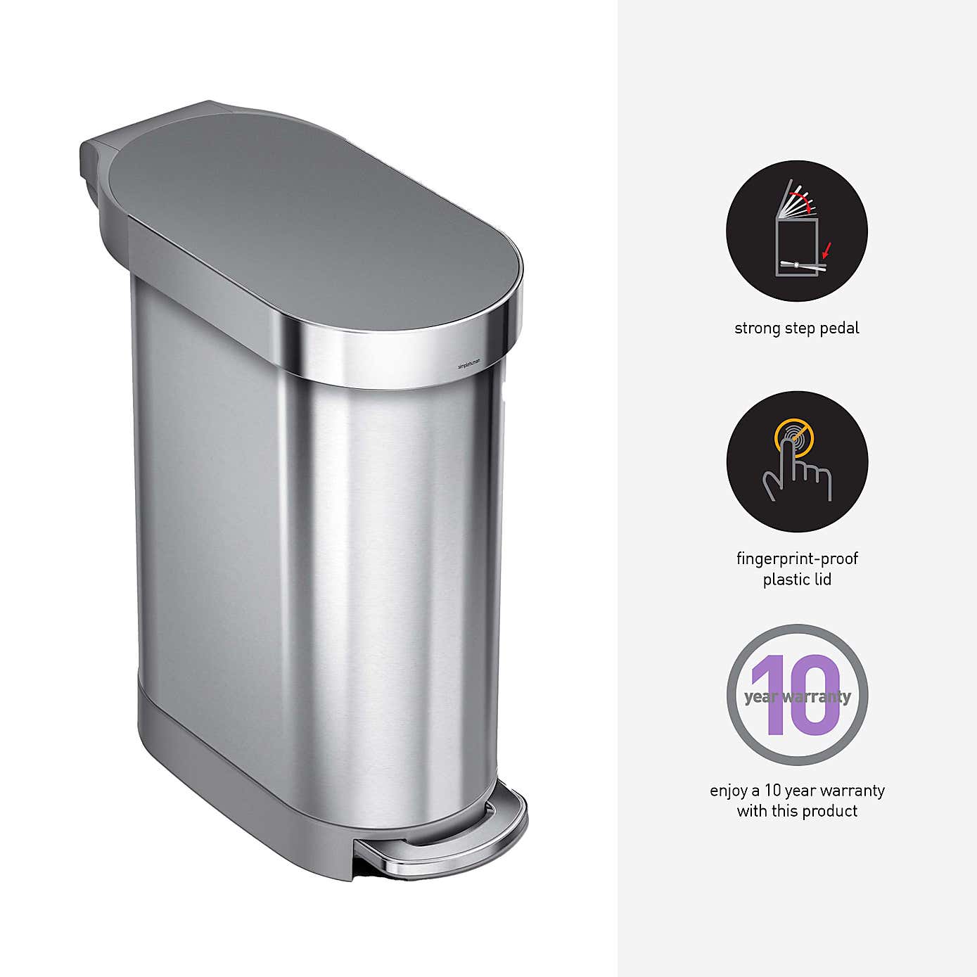 Simplehuman Slim 45L Pedal Bin