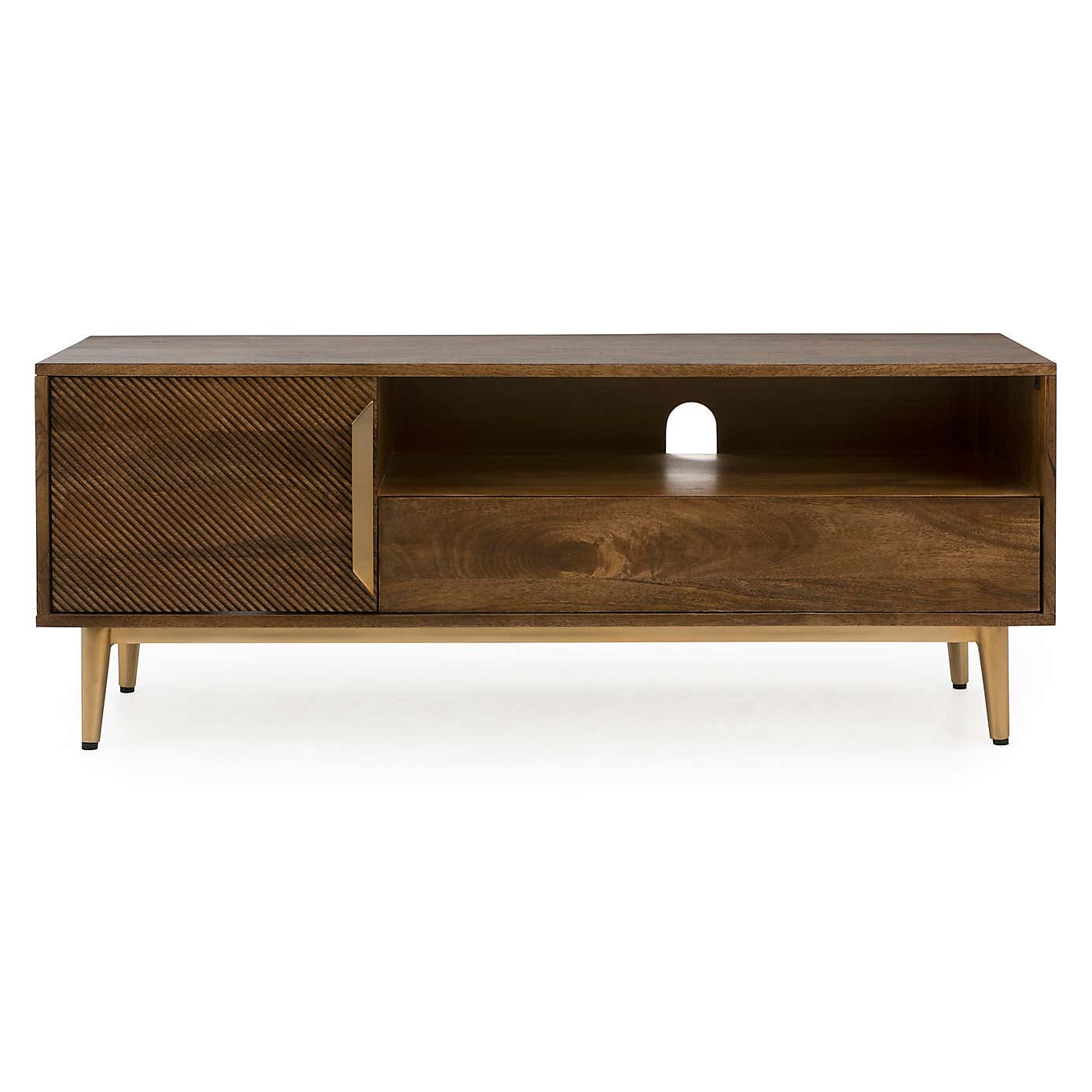 Anya Wide TV Unit, Mango Wood for TVs up to 55"