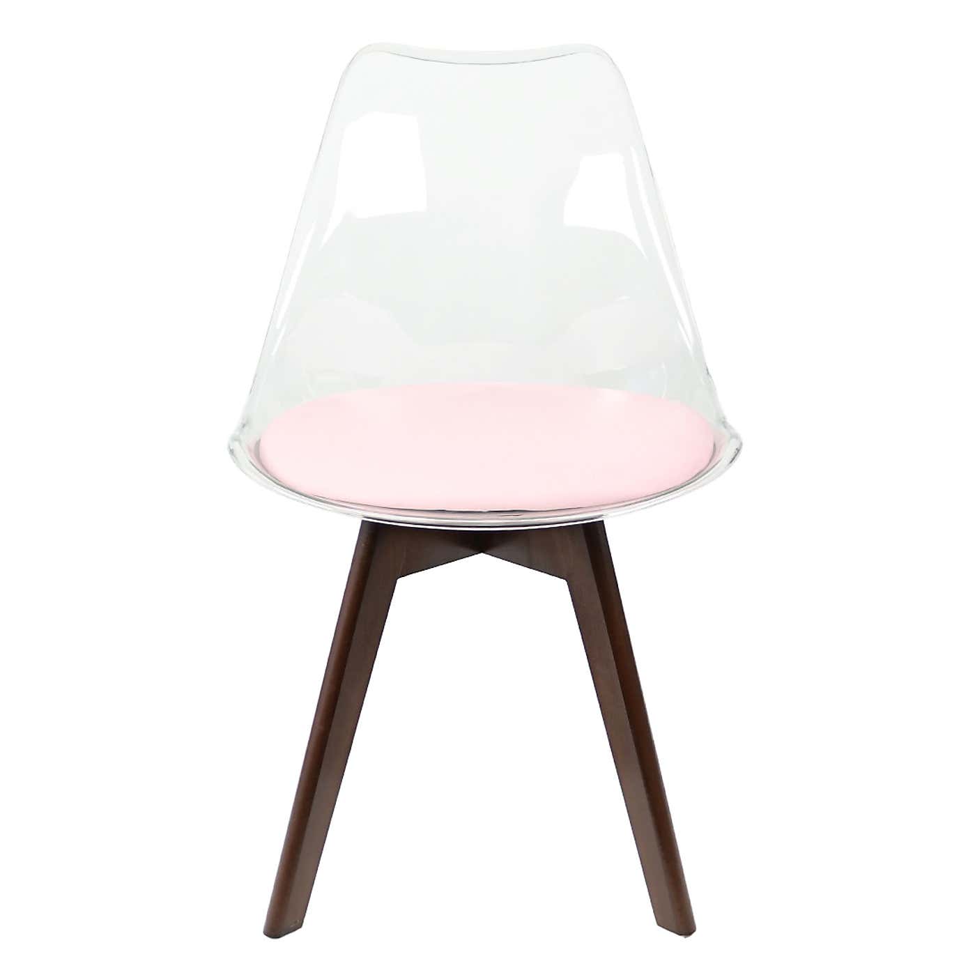Fusion Living Soho Clear Plastic Dining Chair with Squared Legs