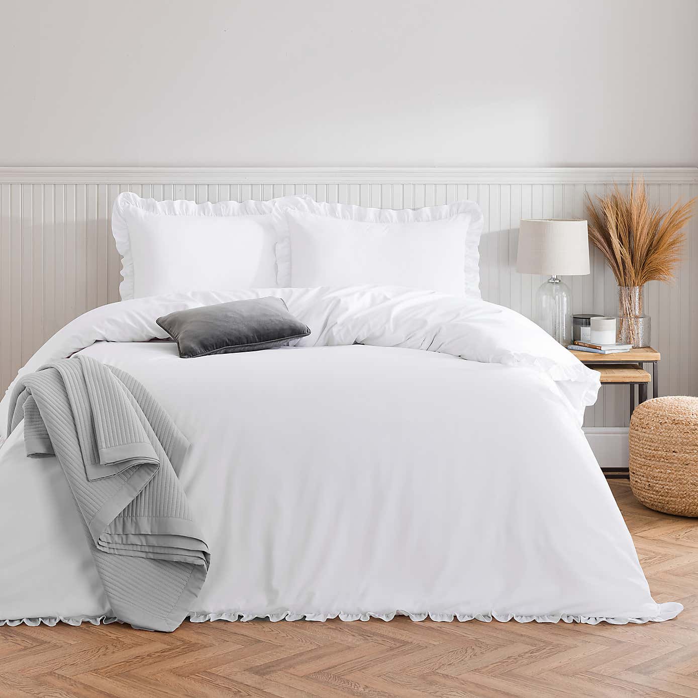 Briona Frilled Edge Duvet Cover & Pillowcase Set