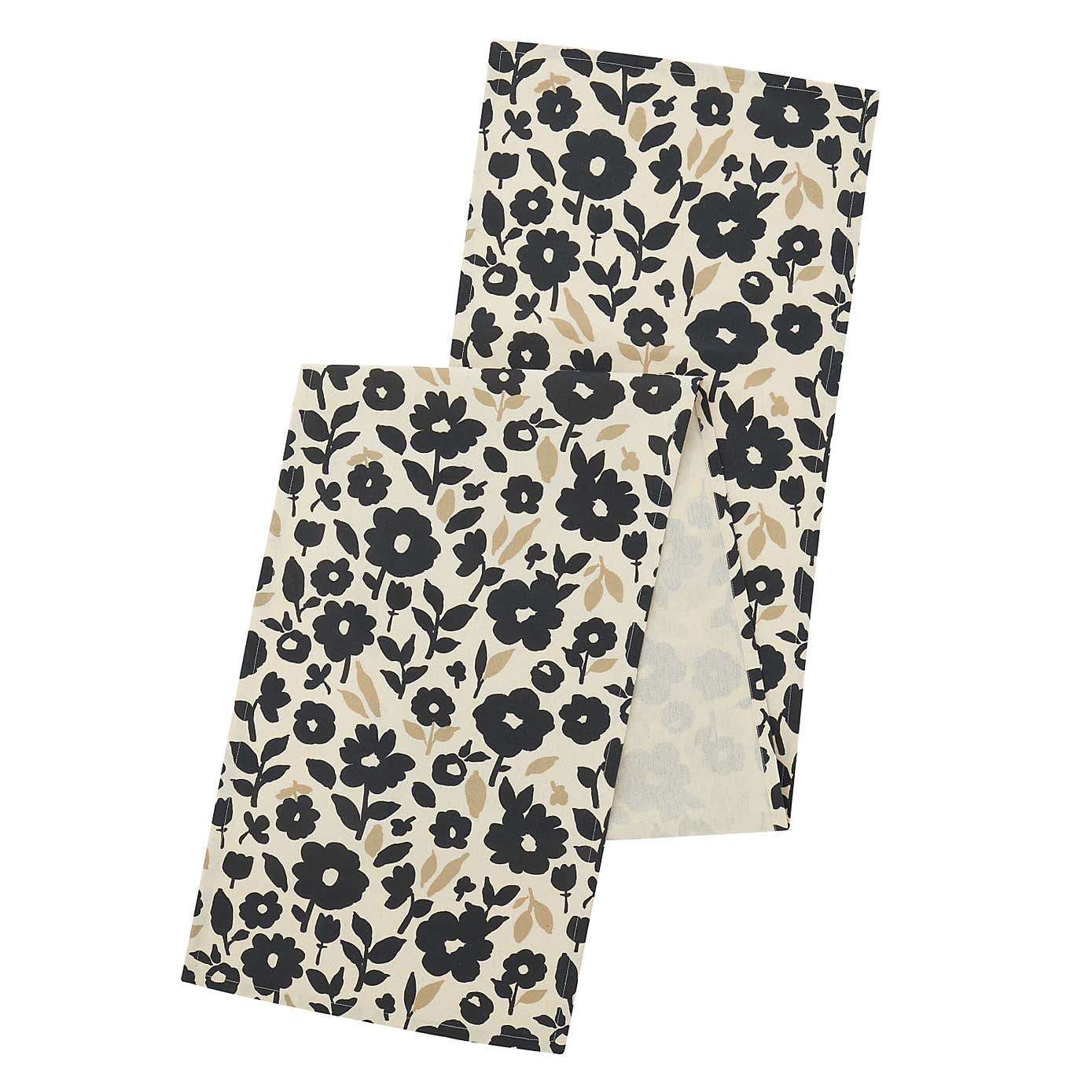 Floral Monochrome Cotton Table Runner
