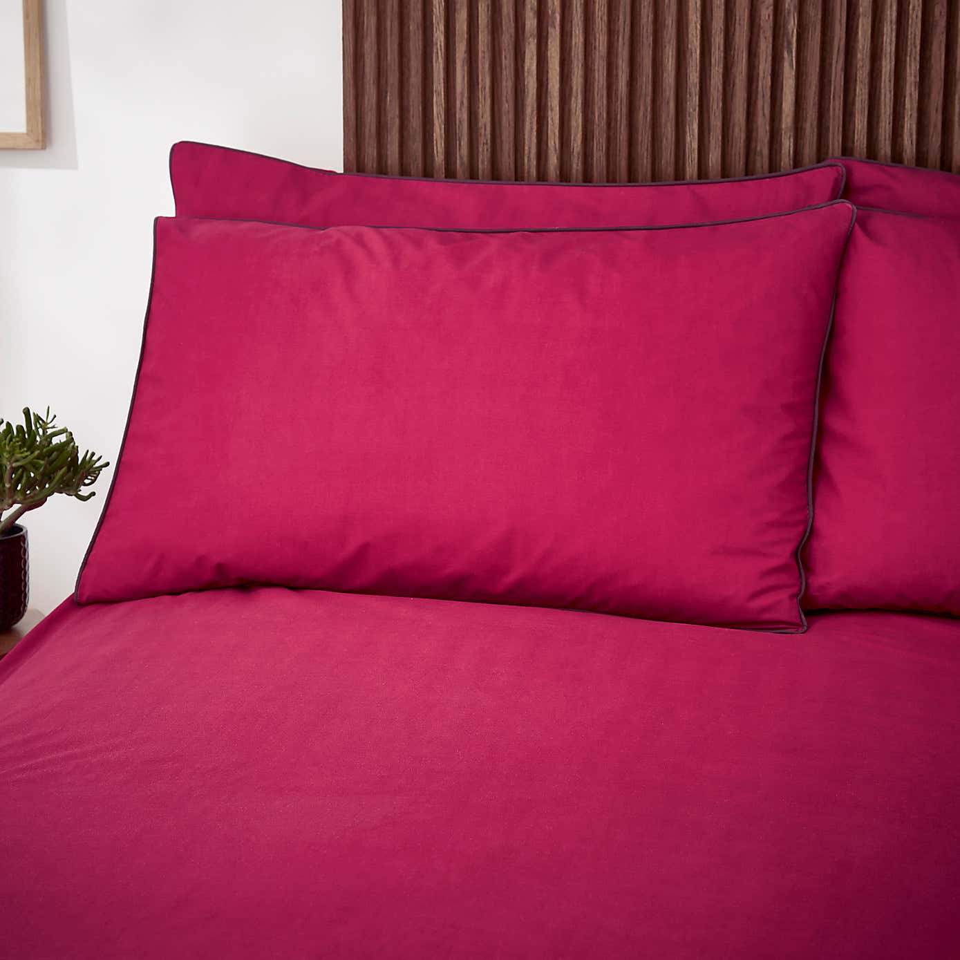 Elements Pure Cotton Magenta Duvet Cover and Pillowcase Set