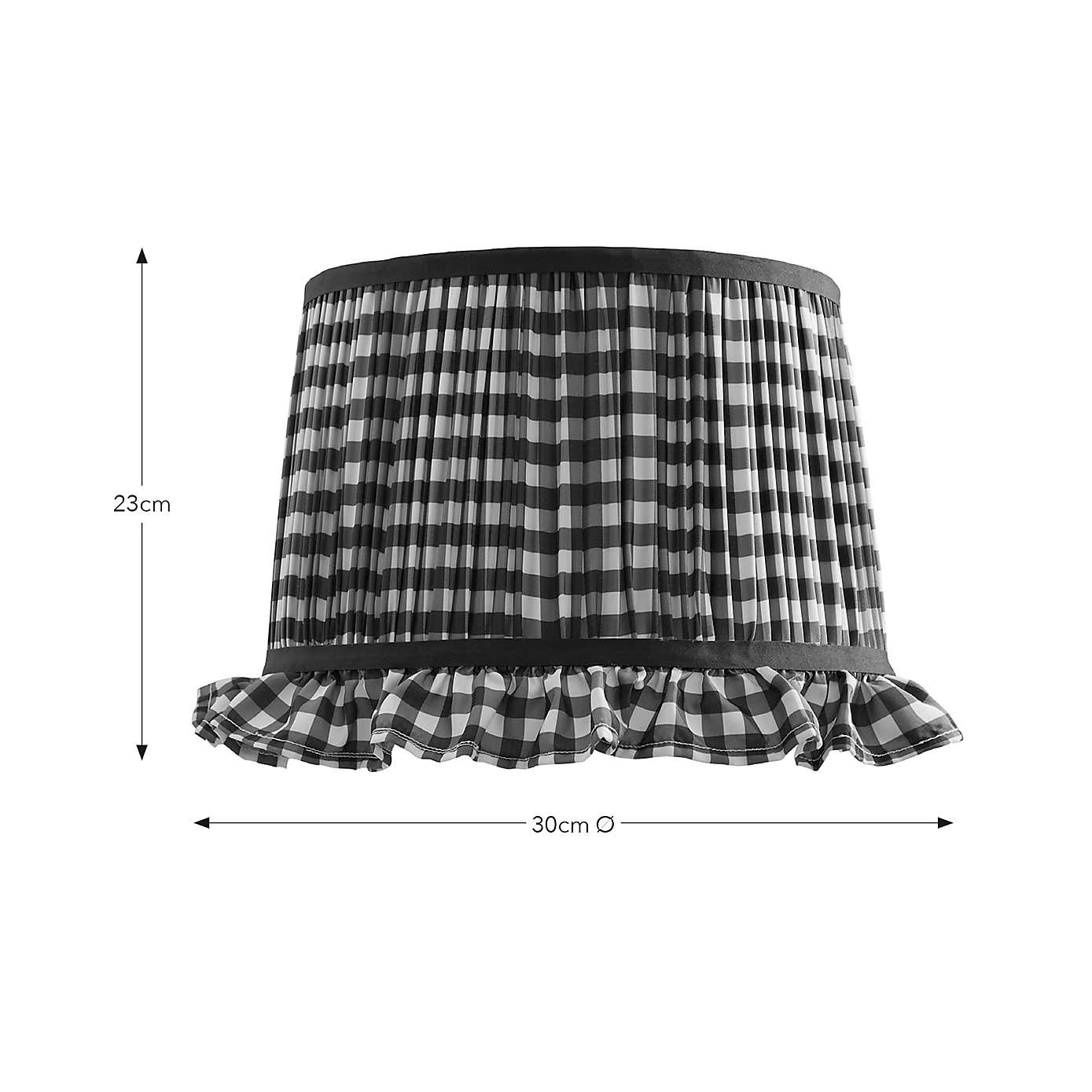 Carys Frilled Gingham Drum Lamp Shade