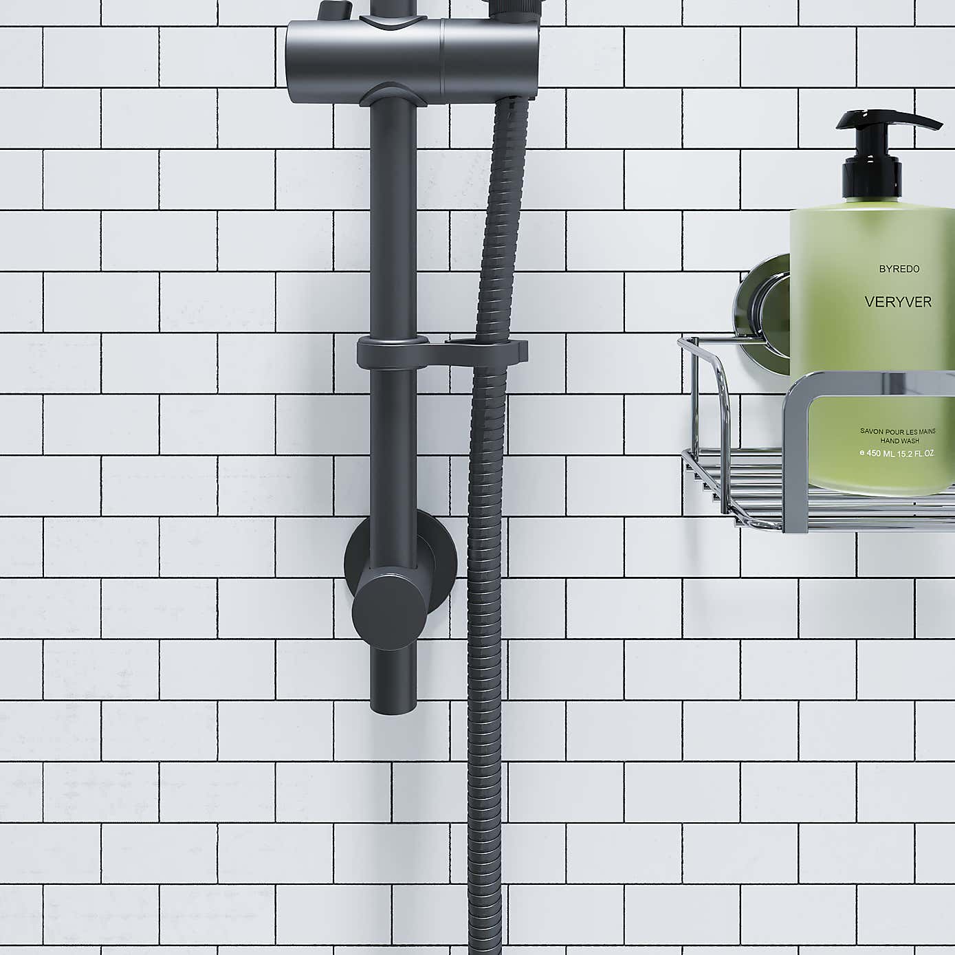 1.75m Matt Black Stainless Steel Hose, 11mm Bore