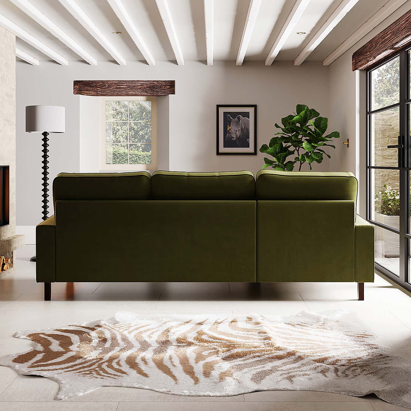 Beatrice Velvet Left Hand Corner Sofa