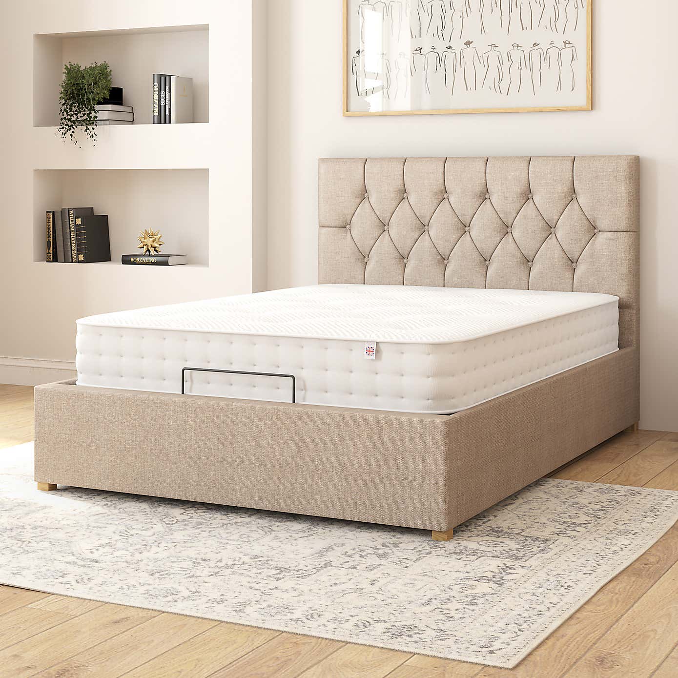 Olivier Eire Linen Adjustable Bed