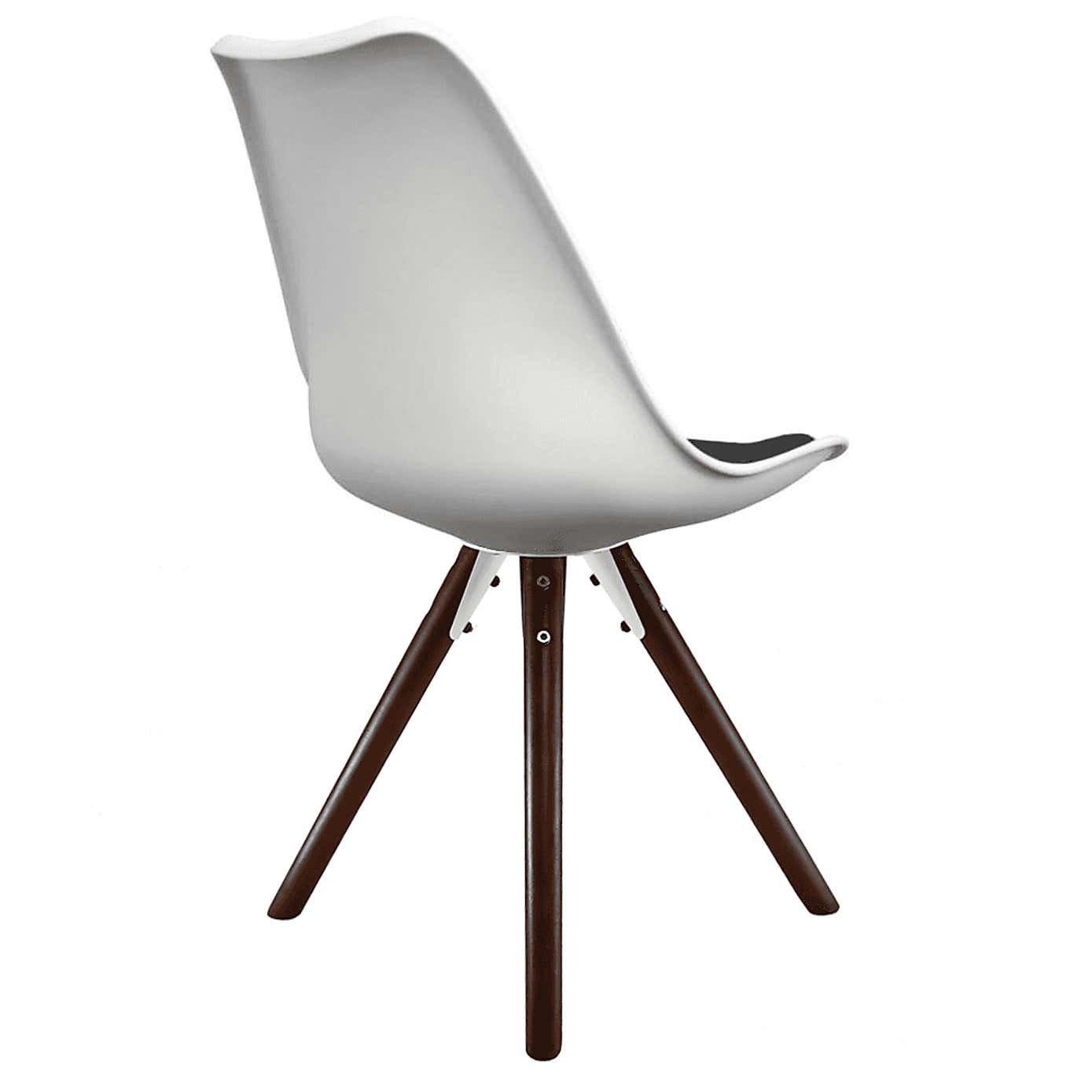 Fusion Living Soho White Plastic Dining Chair with Pyramid Legs