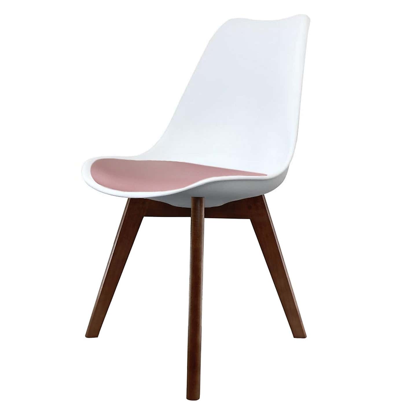 Fusion Living Soho White Plastic Dining Chair with Squared Legs