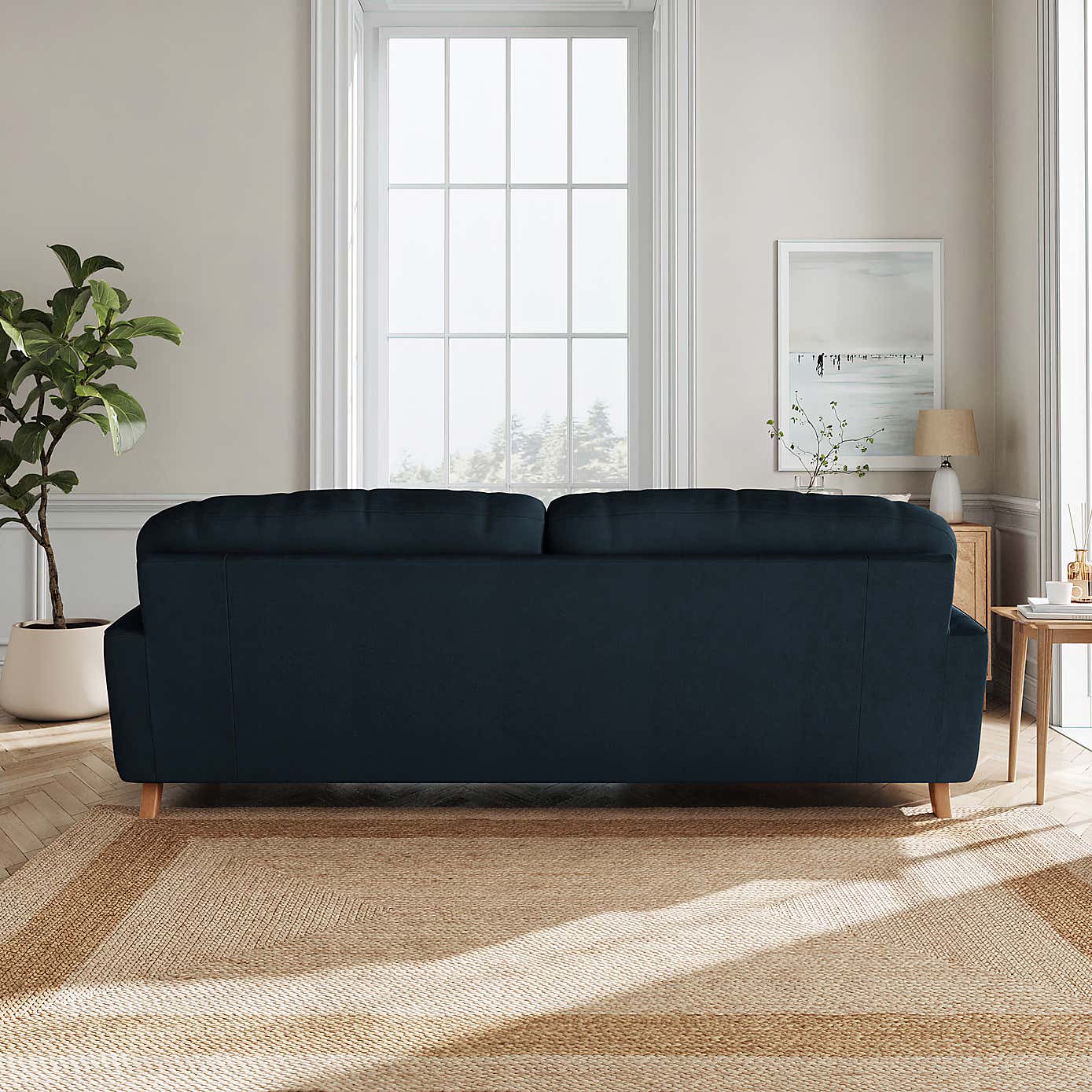 Martha Matte Plush Velvet 4 Seater Sofa