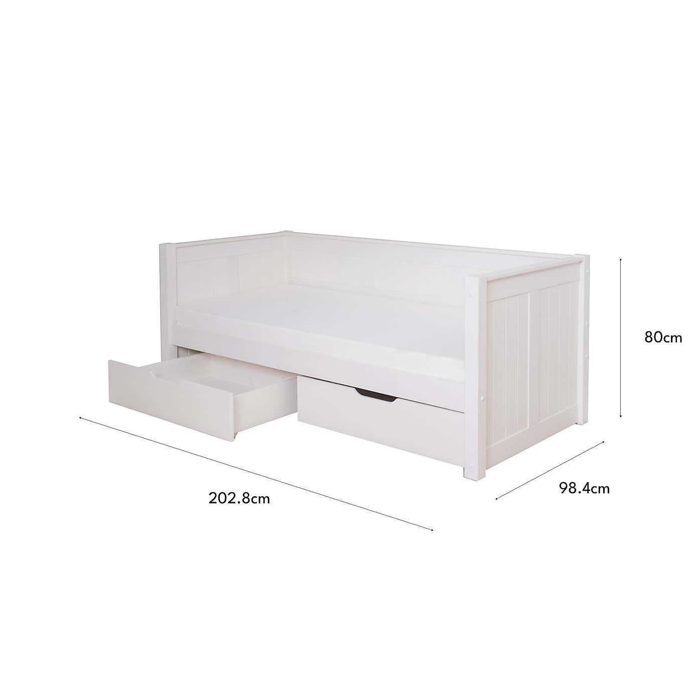 Stompa Pine Day Bed with 2 Underbed Drawers