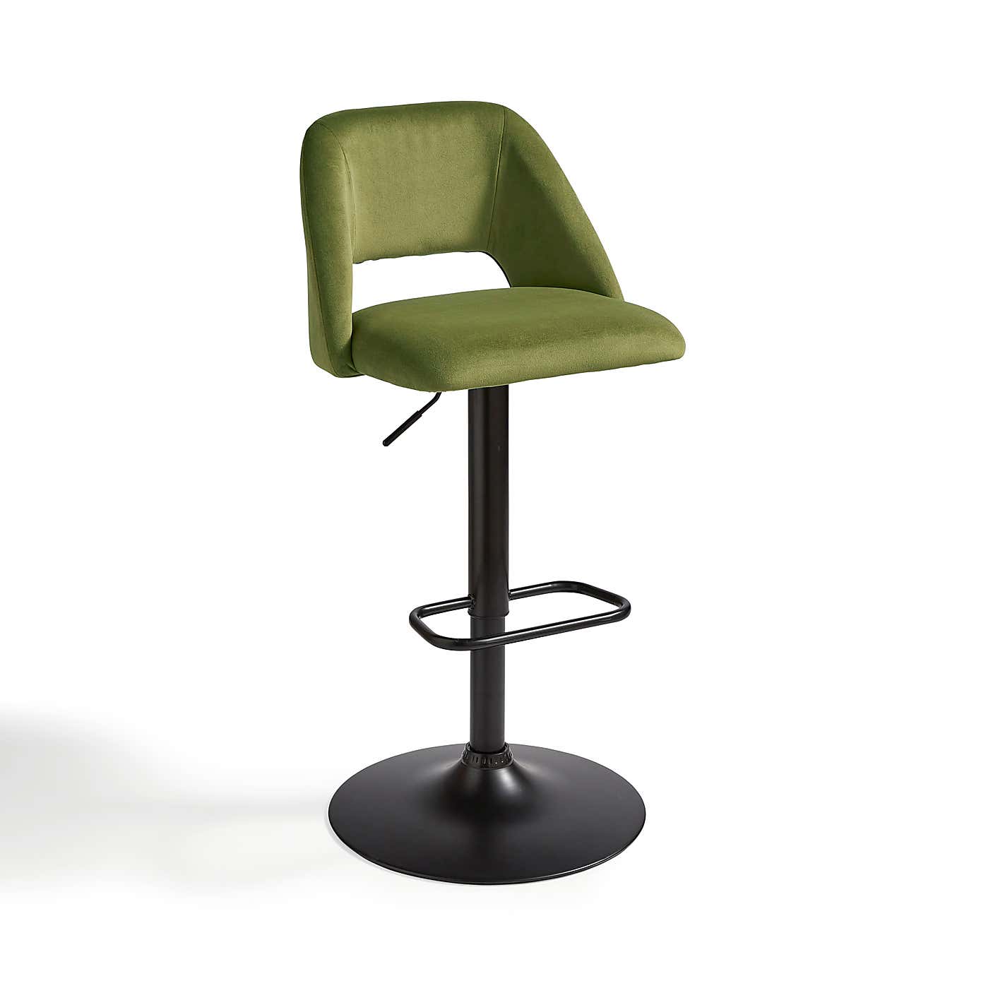 Jonas Adjustable Height Bar Stool, Velvet