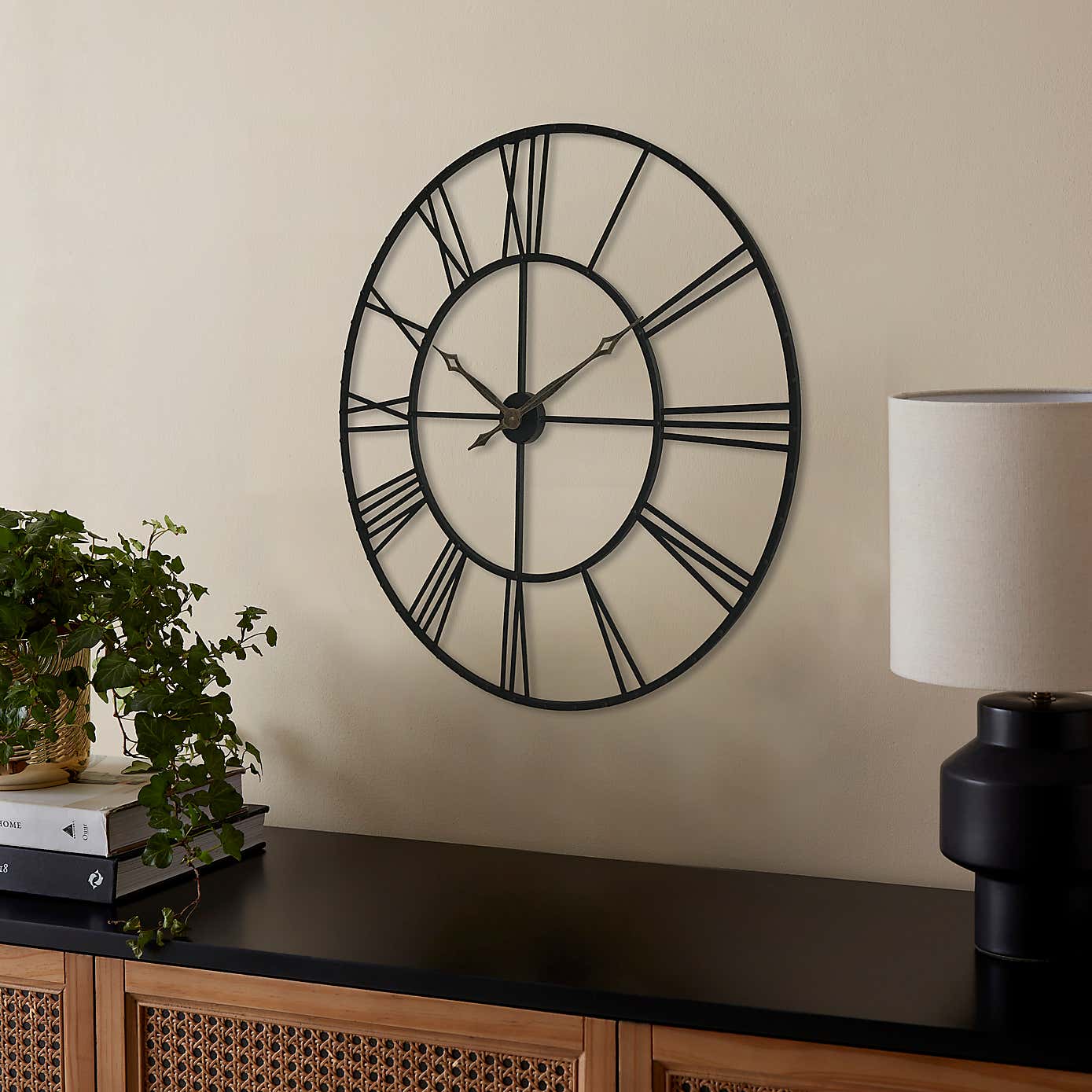 Skeleton Clock 100cm Black