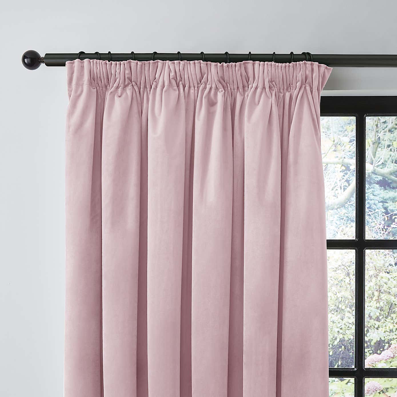Recycled Velour Olive Pencil Pleat Curtains