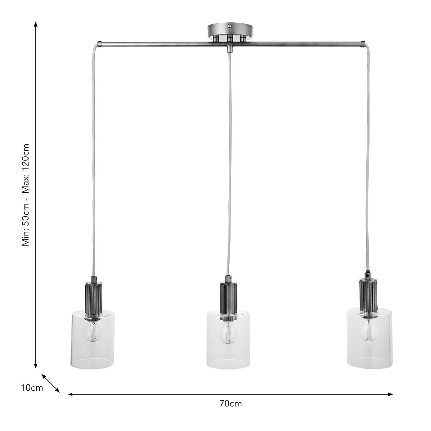 Fara Industrial 3 Light Adjustable Diner Ceiling Light