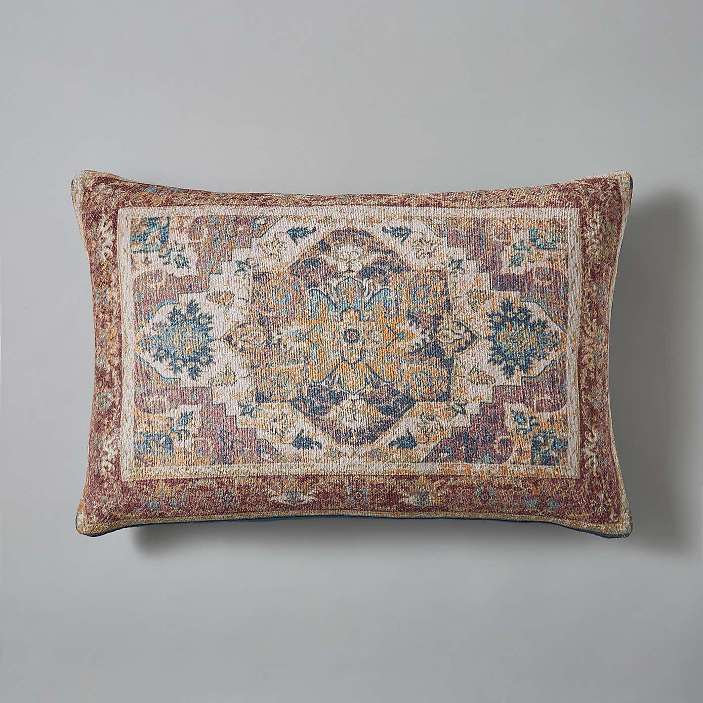 Printed Oriental Cushion Blue