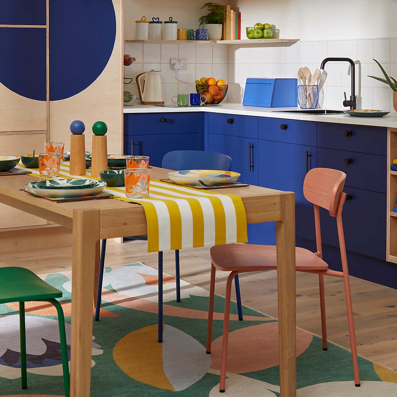 Elements Holmes 6 Seater Rectangular Dining Table, Modern Oak