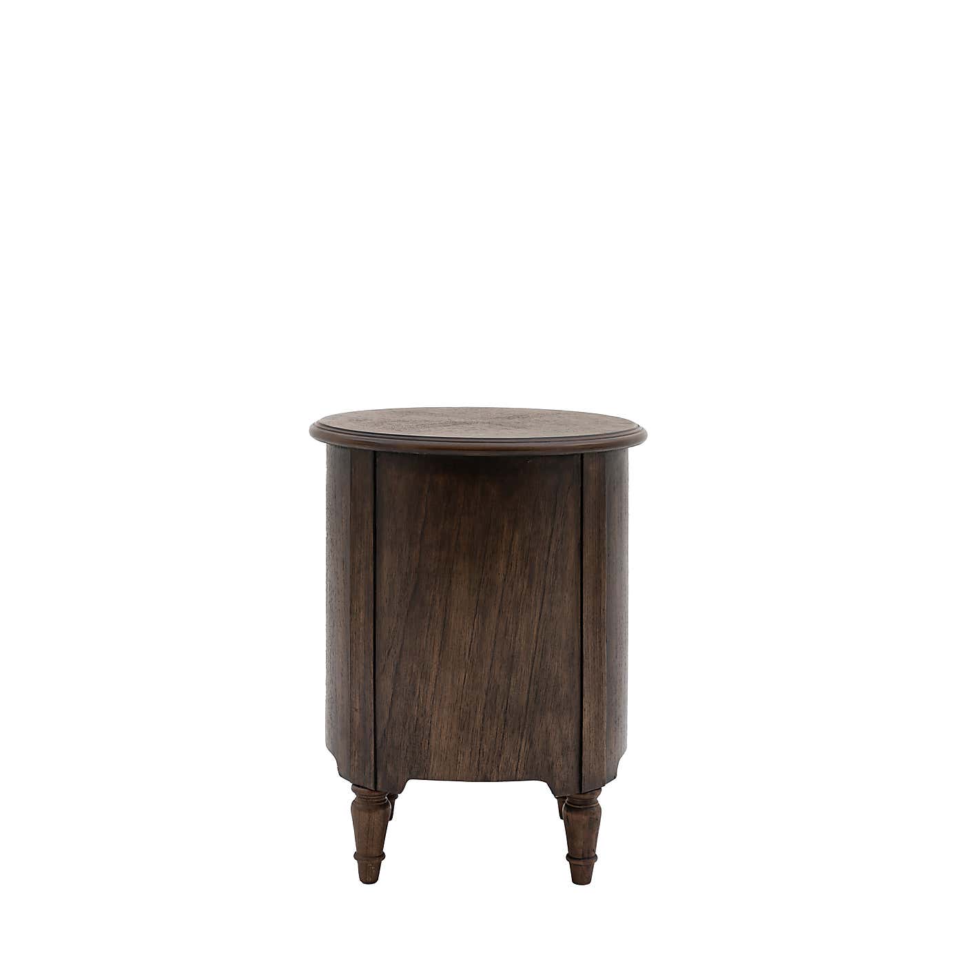 Matola Dark Wood Drum Side Table