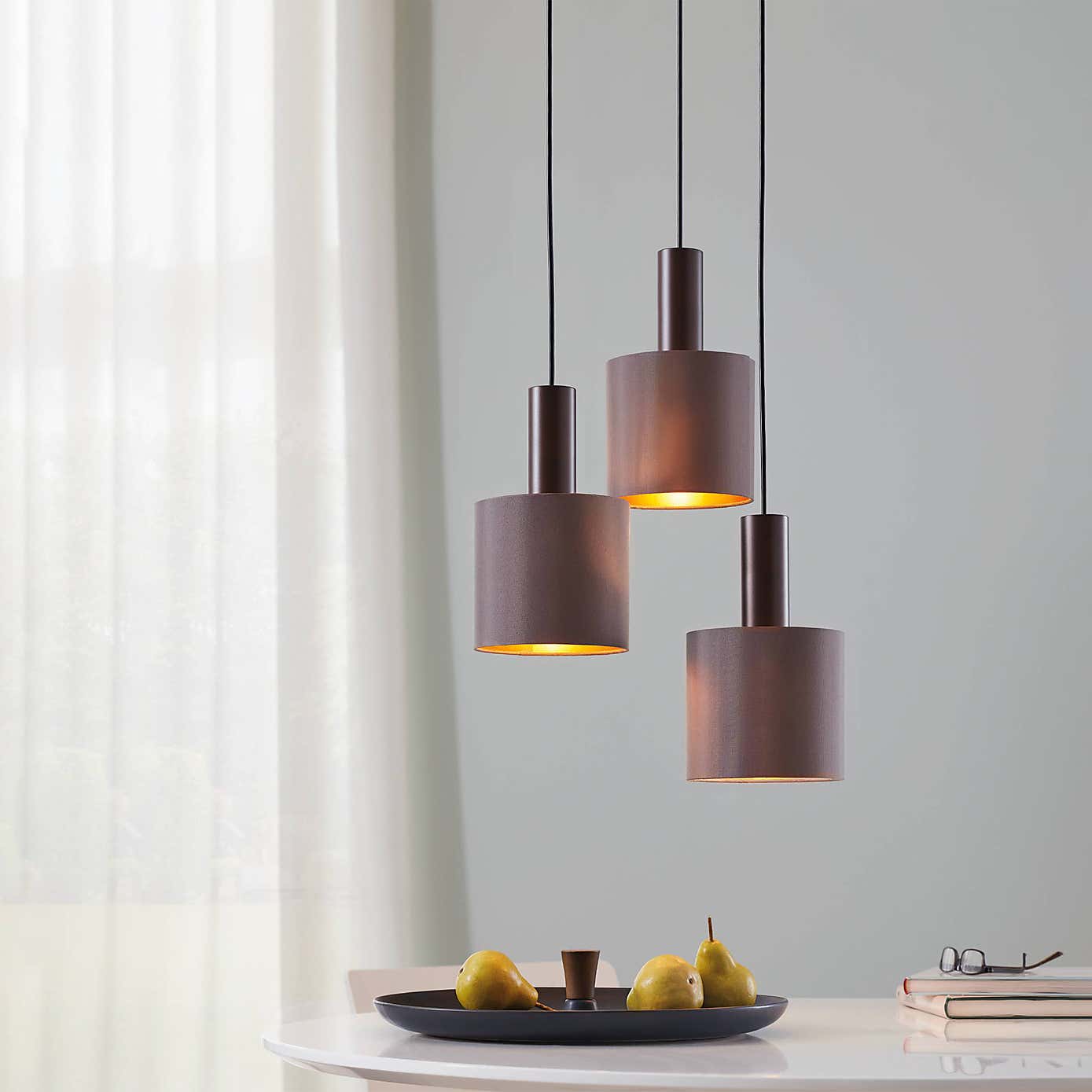 EGLO Concessa Steel & Fabric Cluster Pendant Light