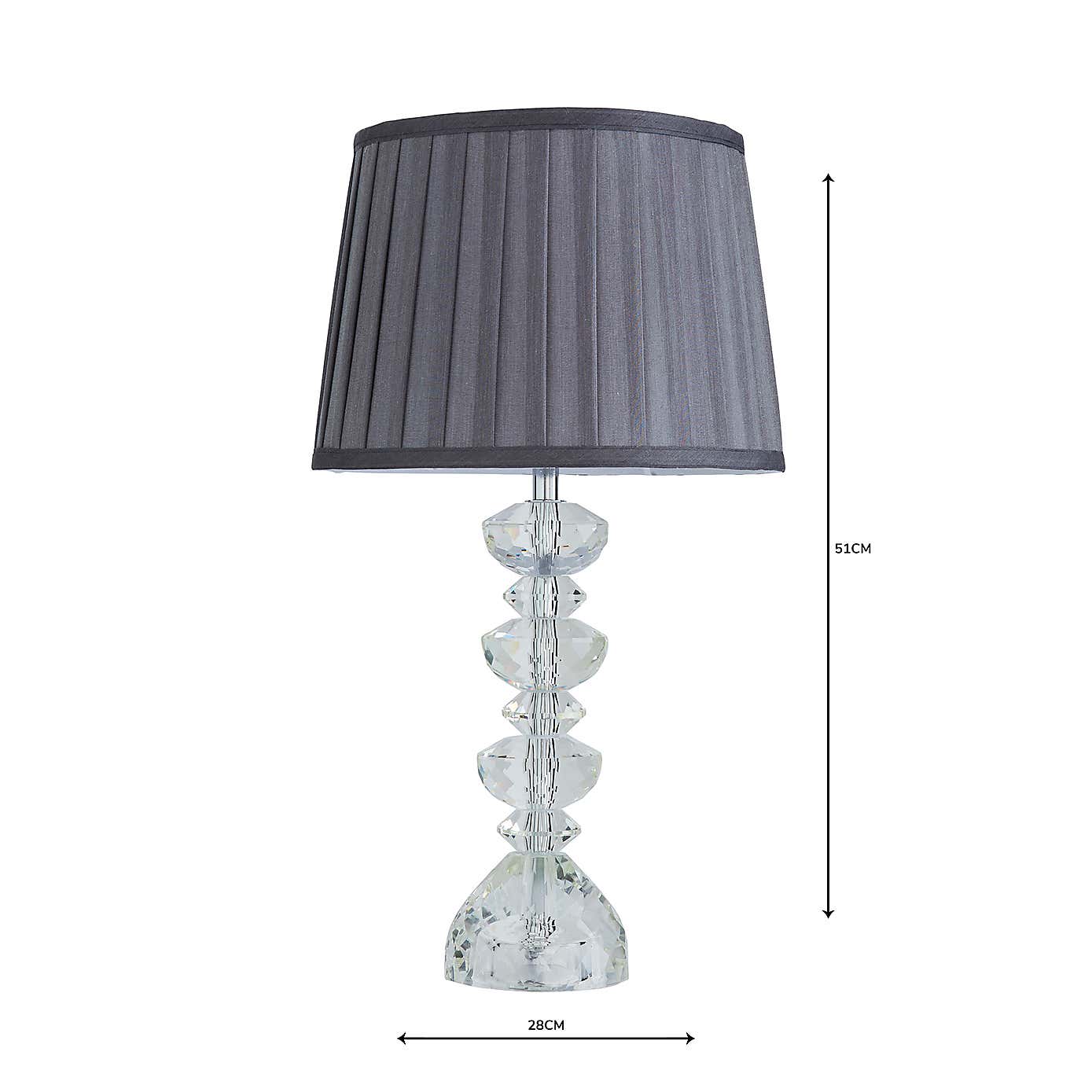 Dorma Genevieve Crystal Candlestick Table Lamp