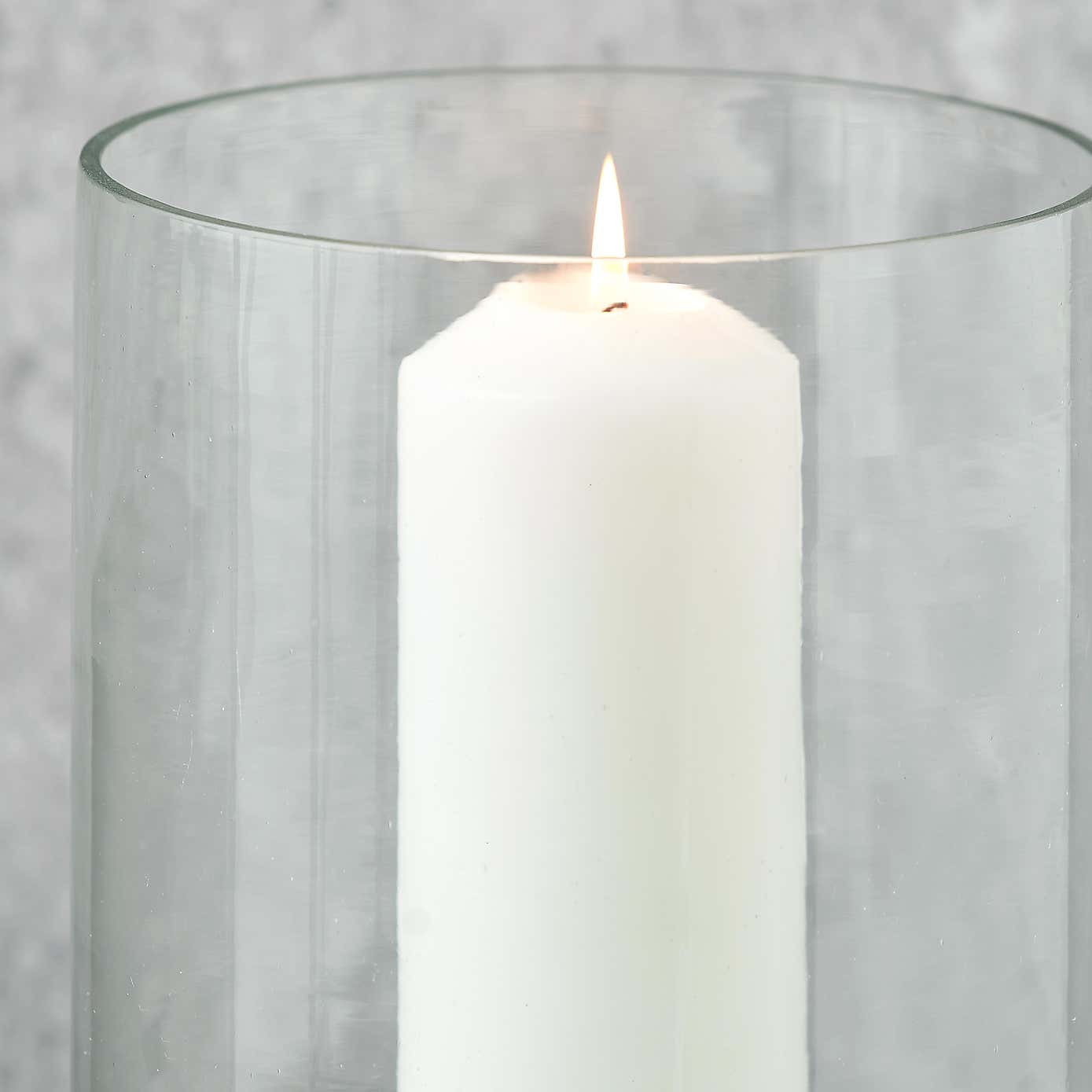 Metal & Glass Pedestal Hurricane Candle Holder