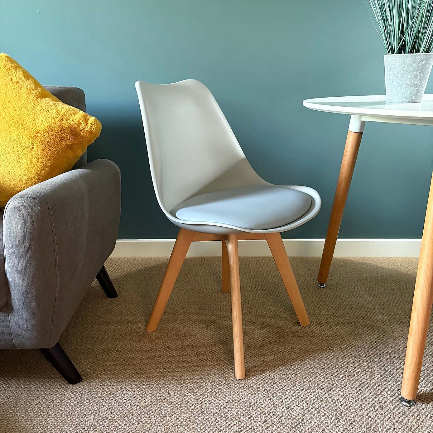 Fusion Living Soho Plastic Dining Chair with Squared Legs