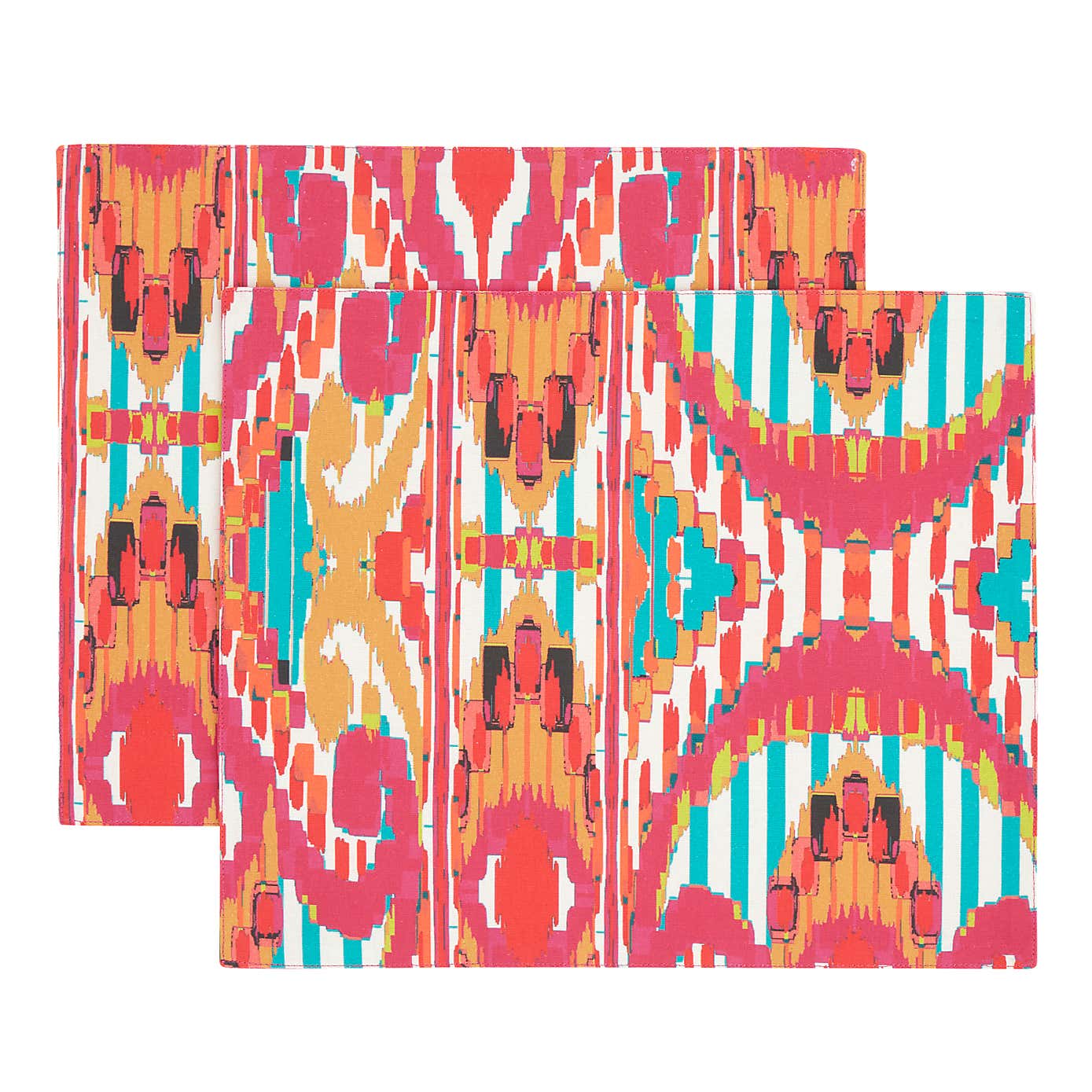 Set of 2 Pink Stripe Ikat Placemat