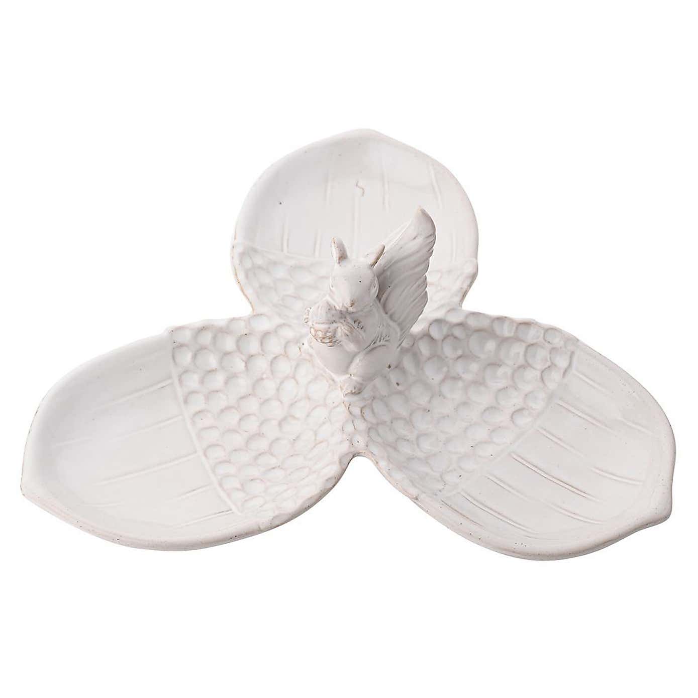 Country Living Ceramic Squirrel & Acorn 3 Tray Serving Plate