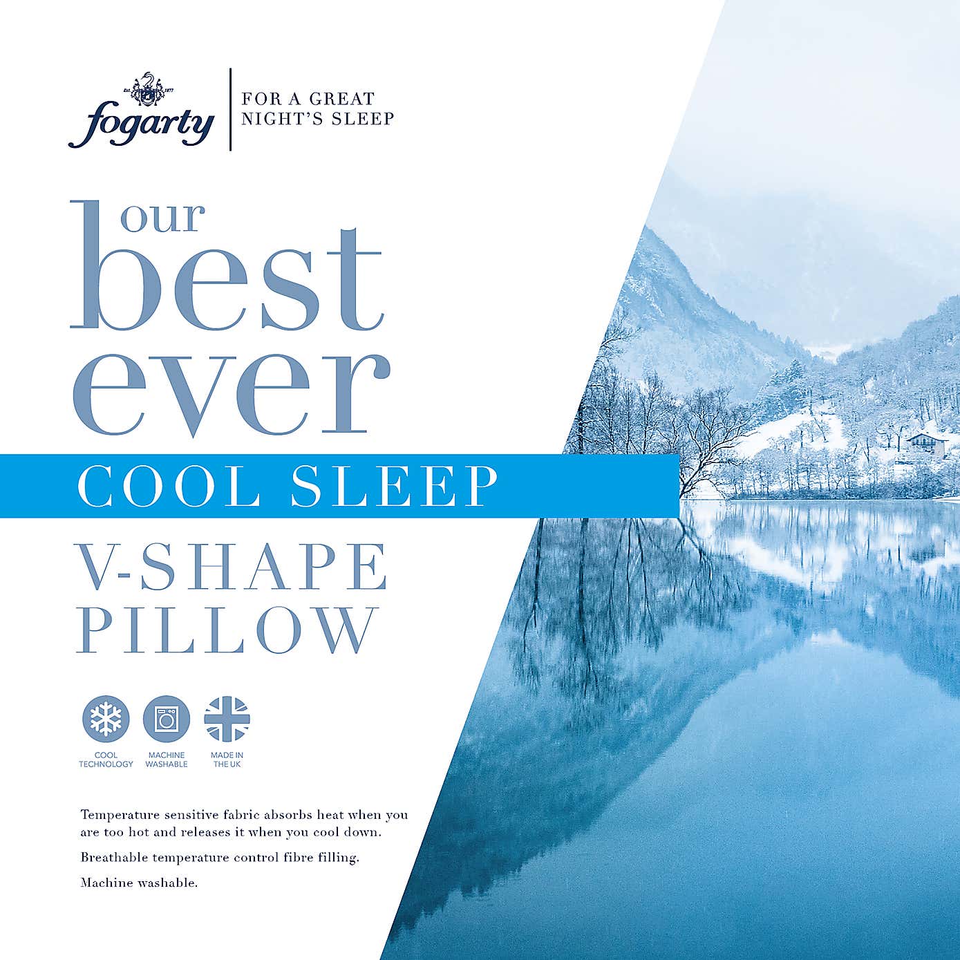 Fogarty Cool Sleep Side Sleeper V-Shape Pillow