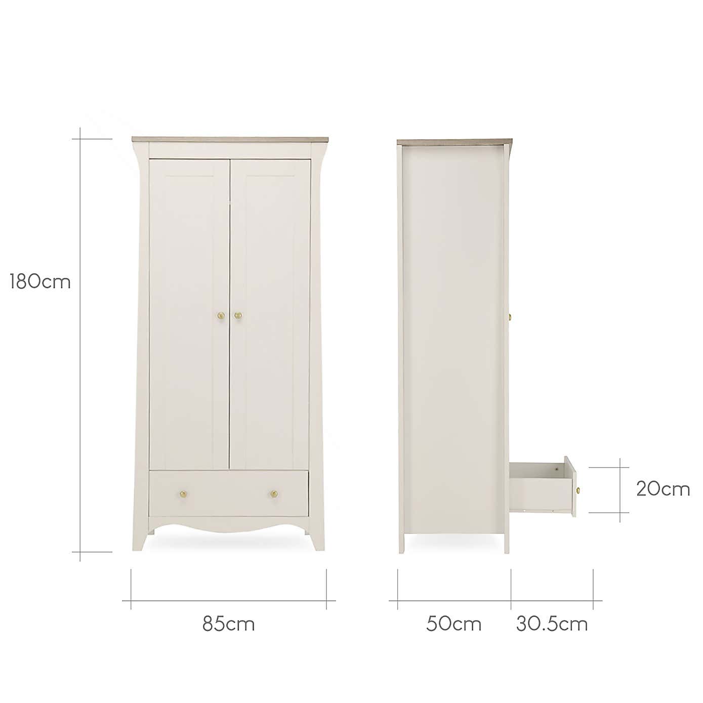 CuddleCo Clara 2 Door Wardrobe