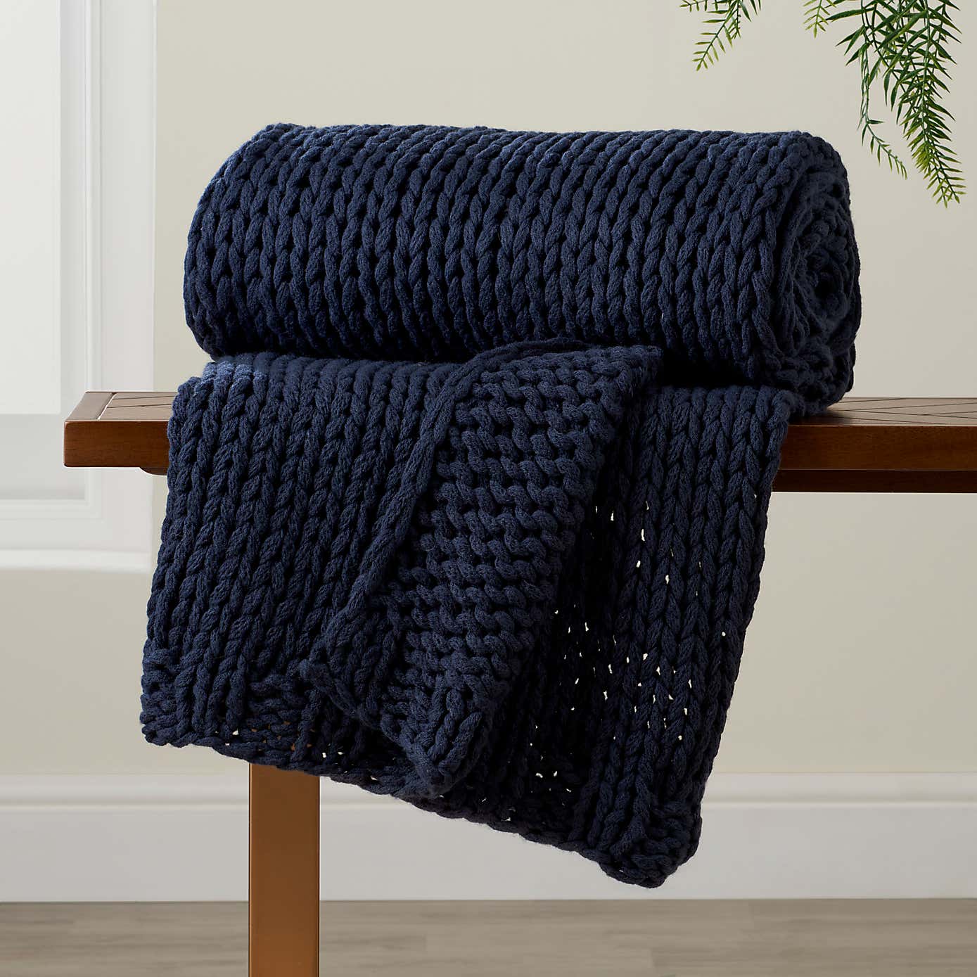 Chunky Knit Recycled Throw 130cm x 170cm