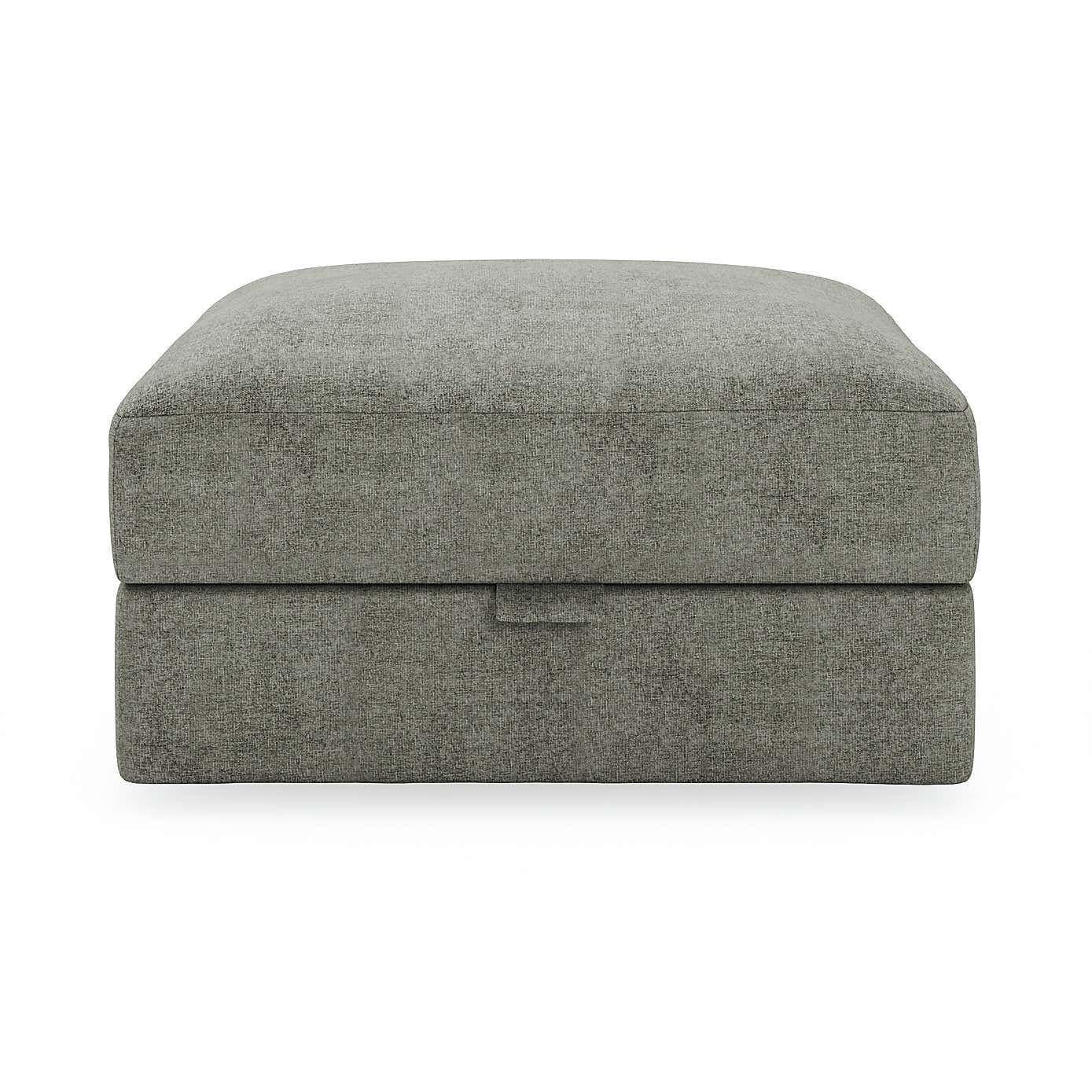 Hattie Tonal Plush Chenille Storage Footstool