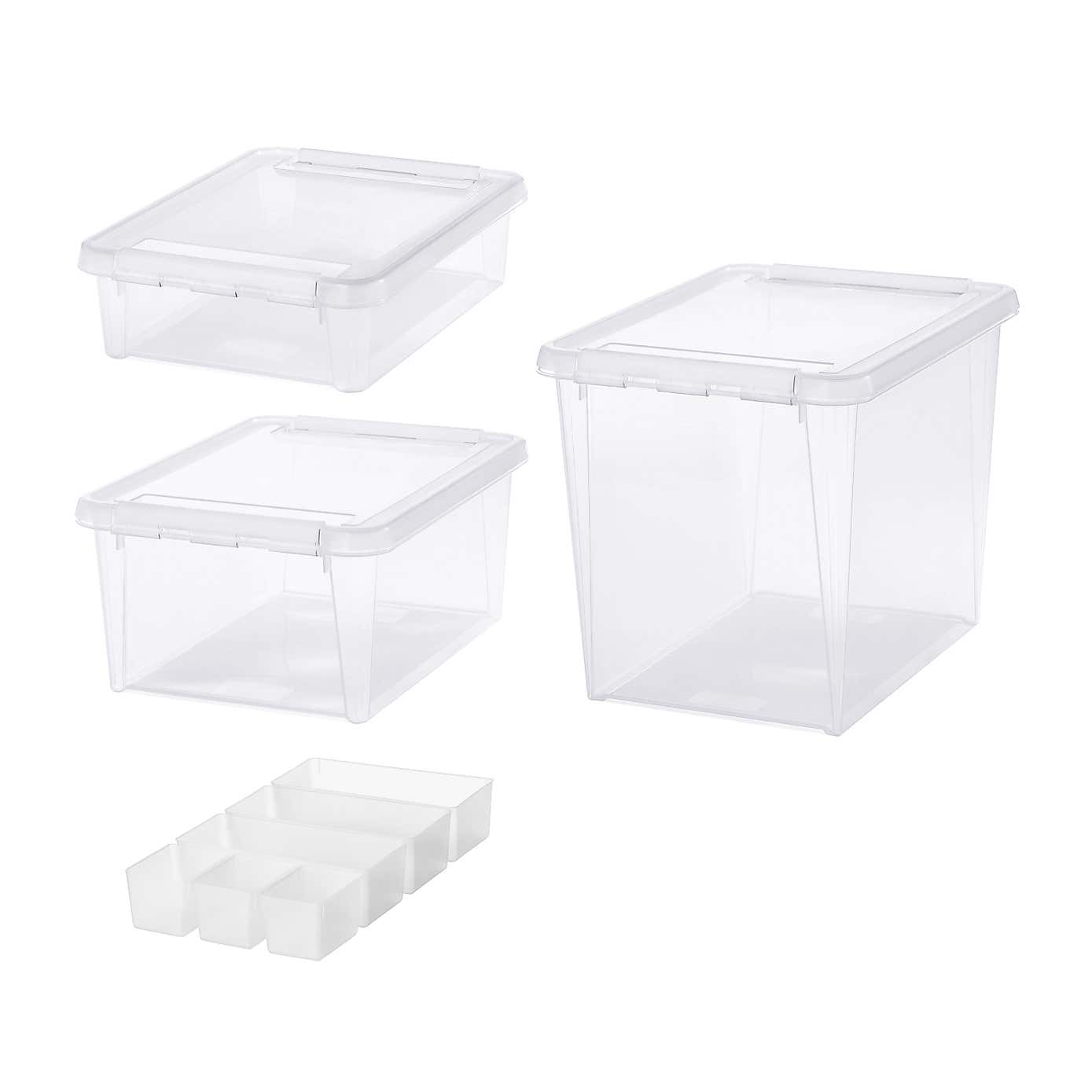 Smartstore Home Bundle Set of 4 Assorted Boxes, Clear