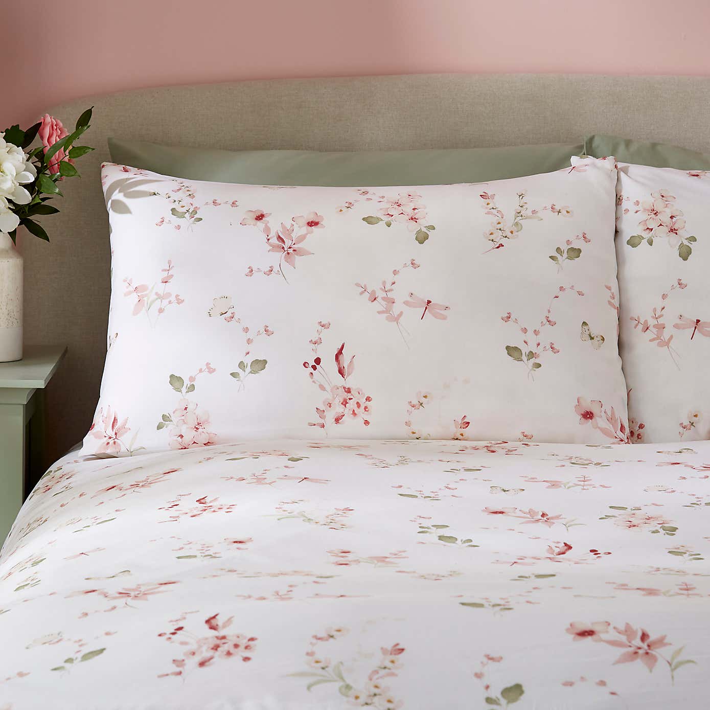 Nola Floral Blue Duvet Cover and Pillowcase Set