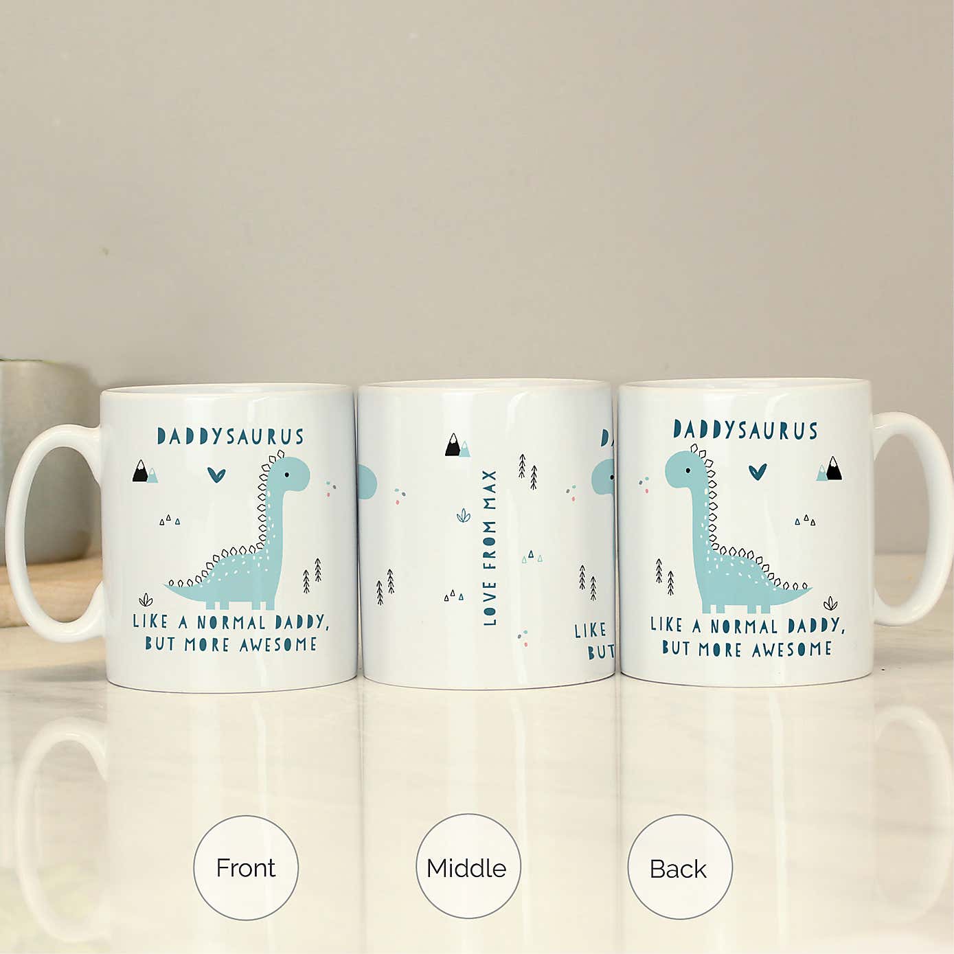 Personalised More Awesome Blue Dinosaur Mug