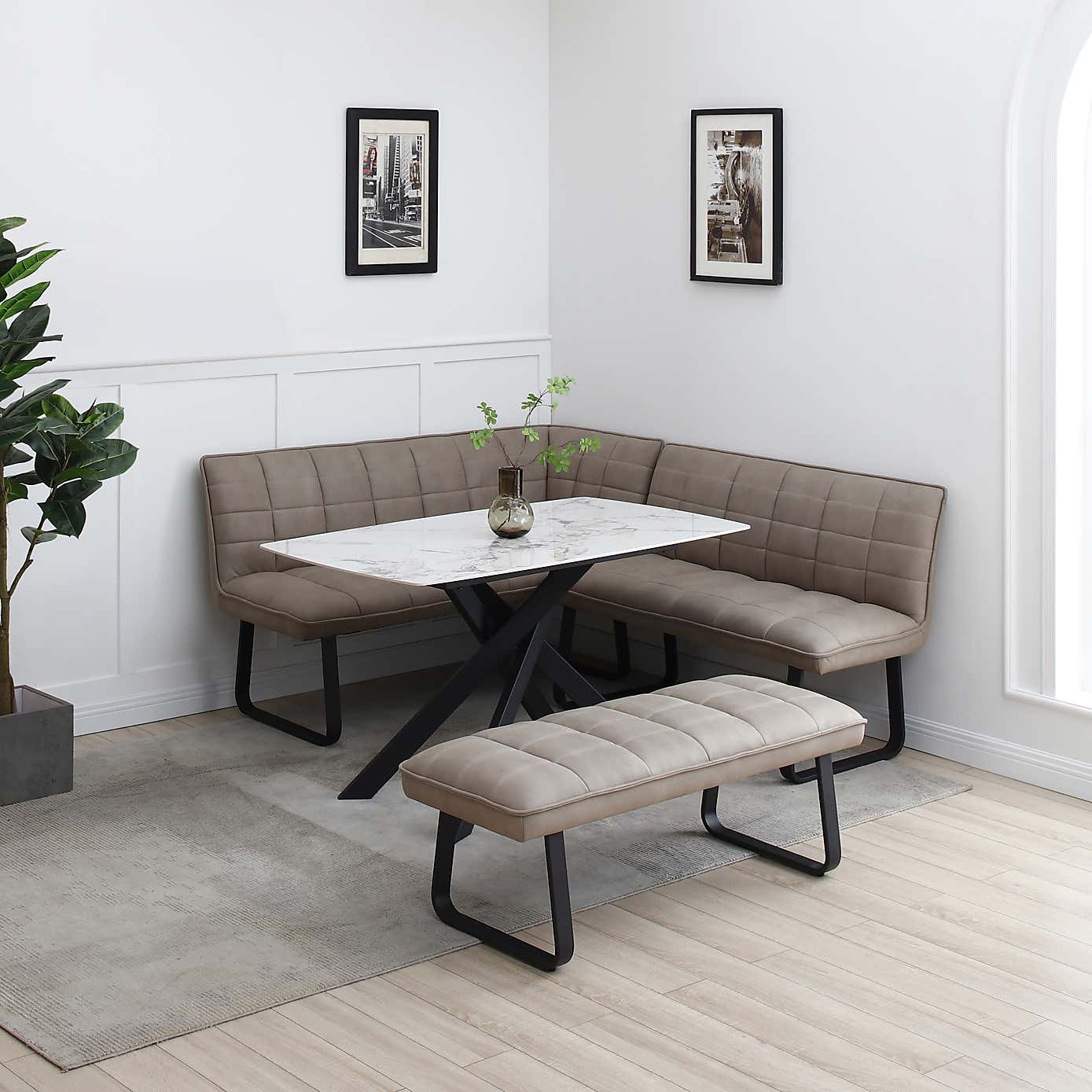 Indus Valley Aura Corner Bench Set