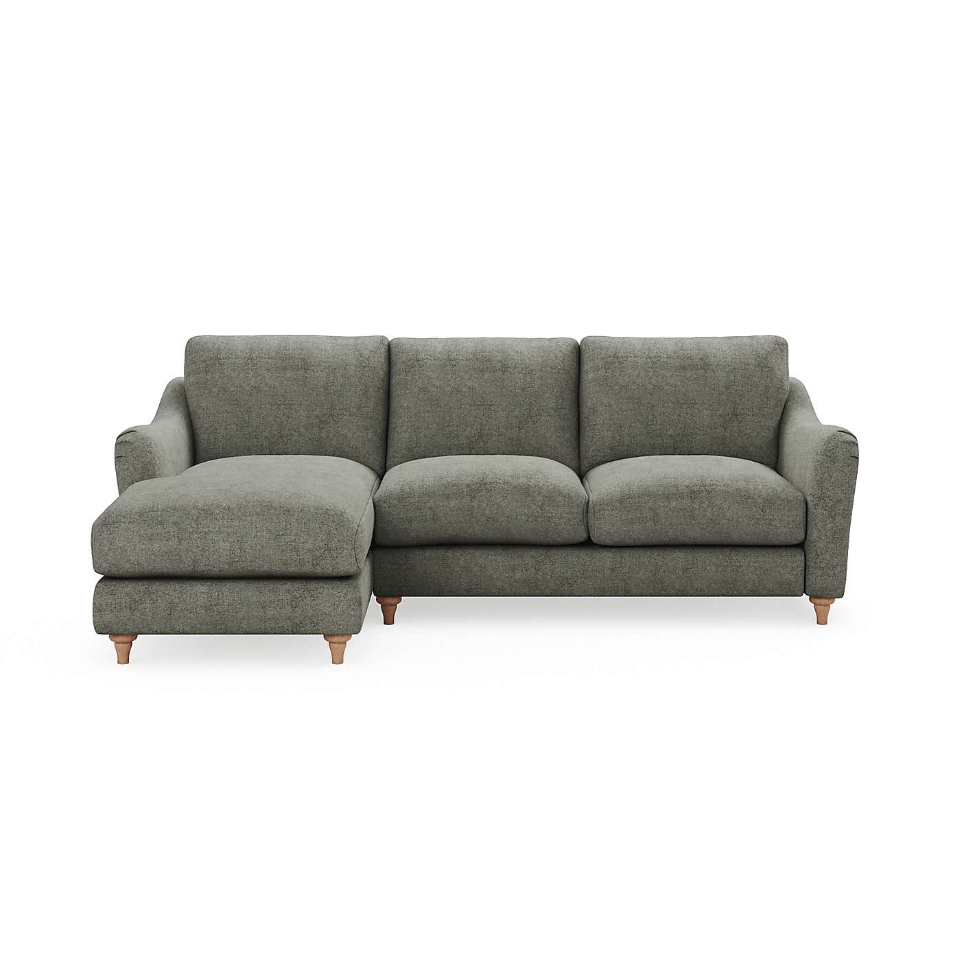 Hattie Tonal Plush Chenille Corner Chaise Sofa