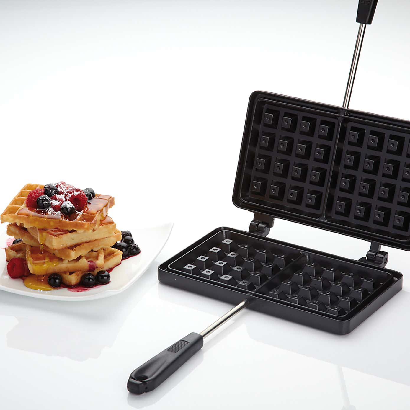 KitchenCraft Non-Stick Metal Double Stovetop Waffle Maker