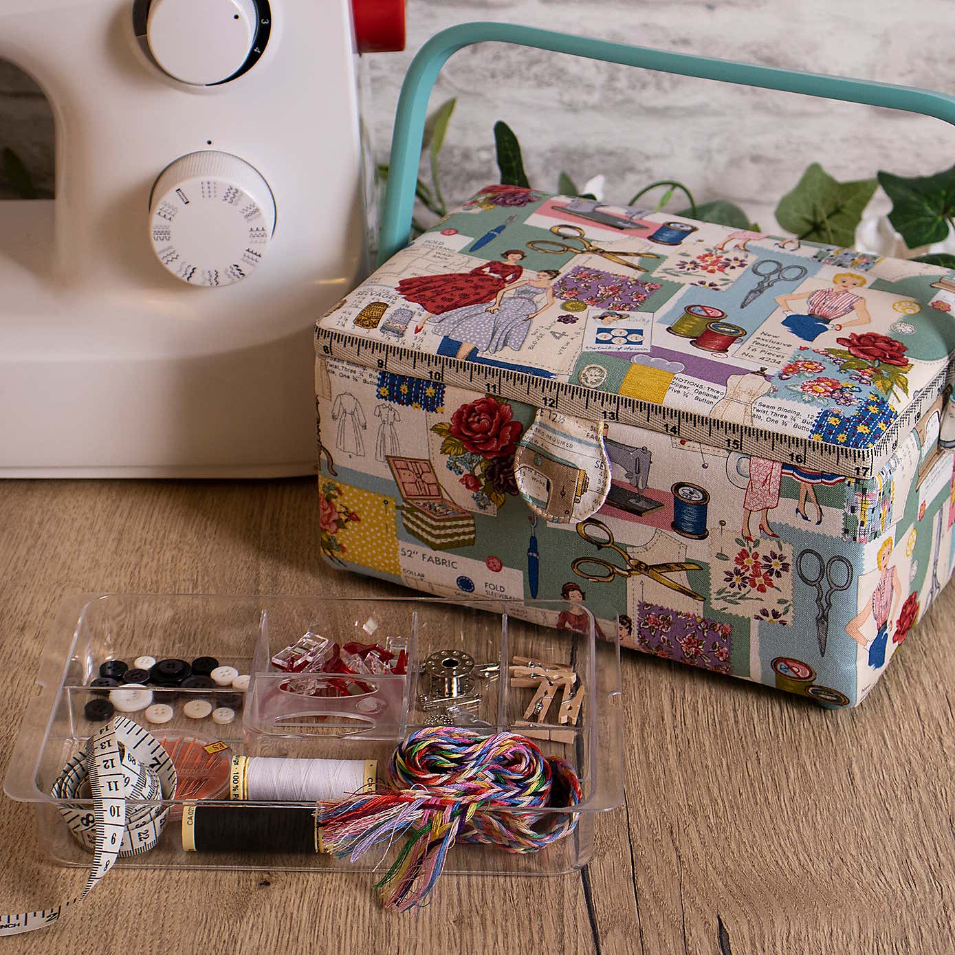 Hobby Gift Sew Retro Medium Sewing Box Multi