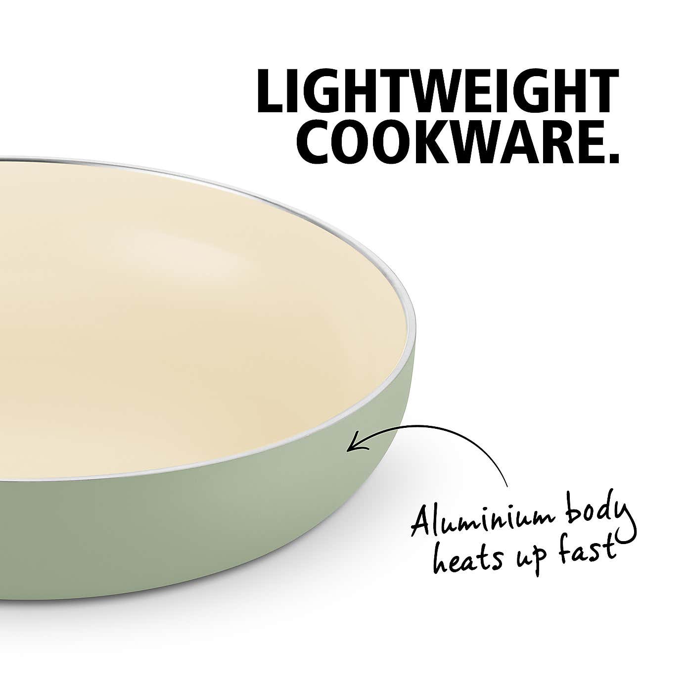 Brabantia Non-Stick Aluminium Sage Frying Pan, 24cm