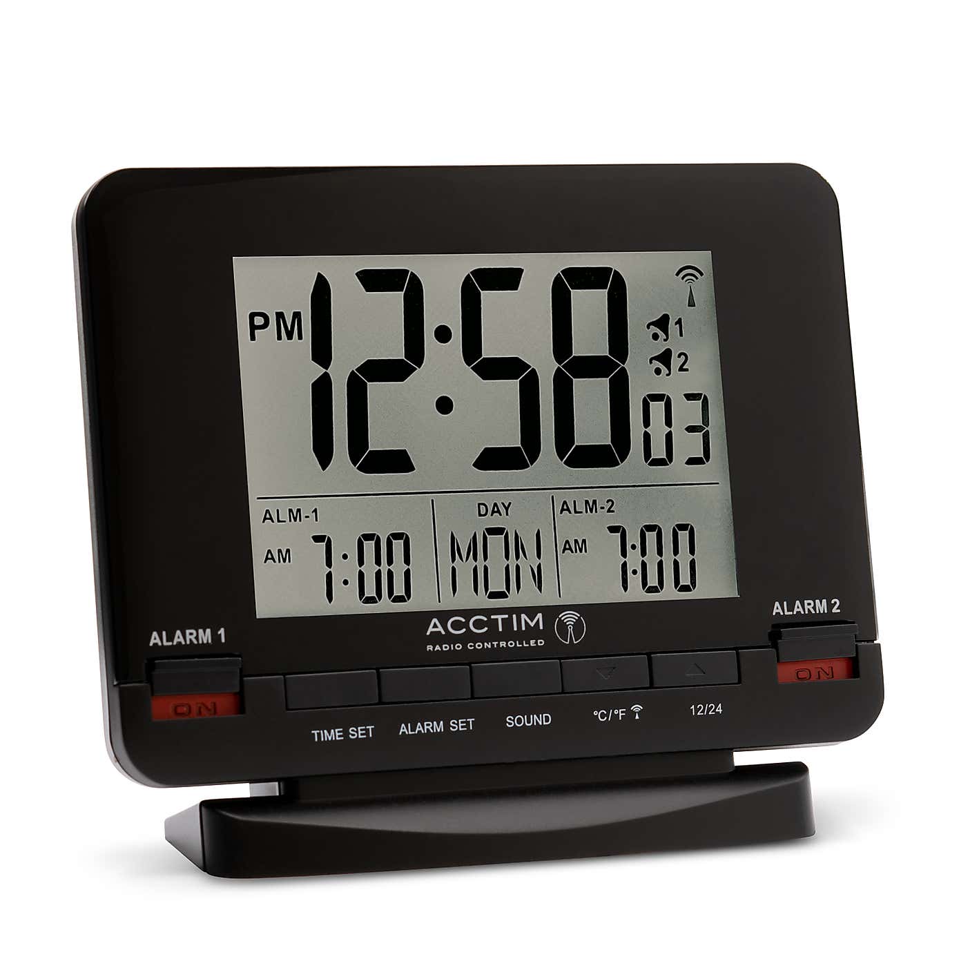 Acctim Delaware Black Alarm Clock