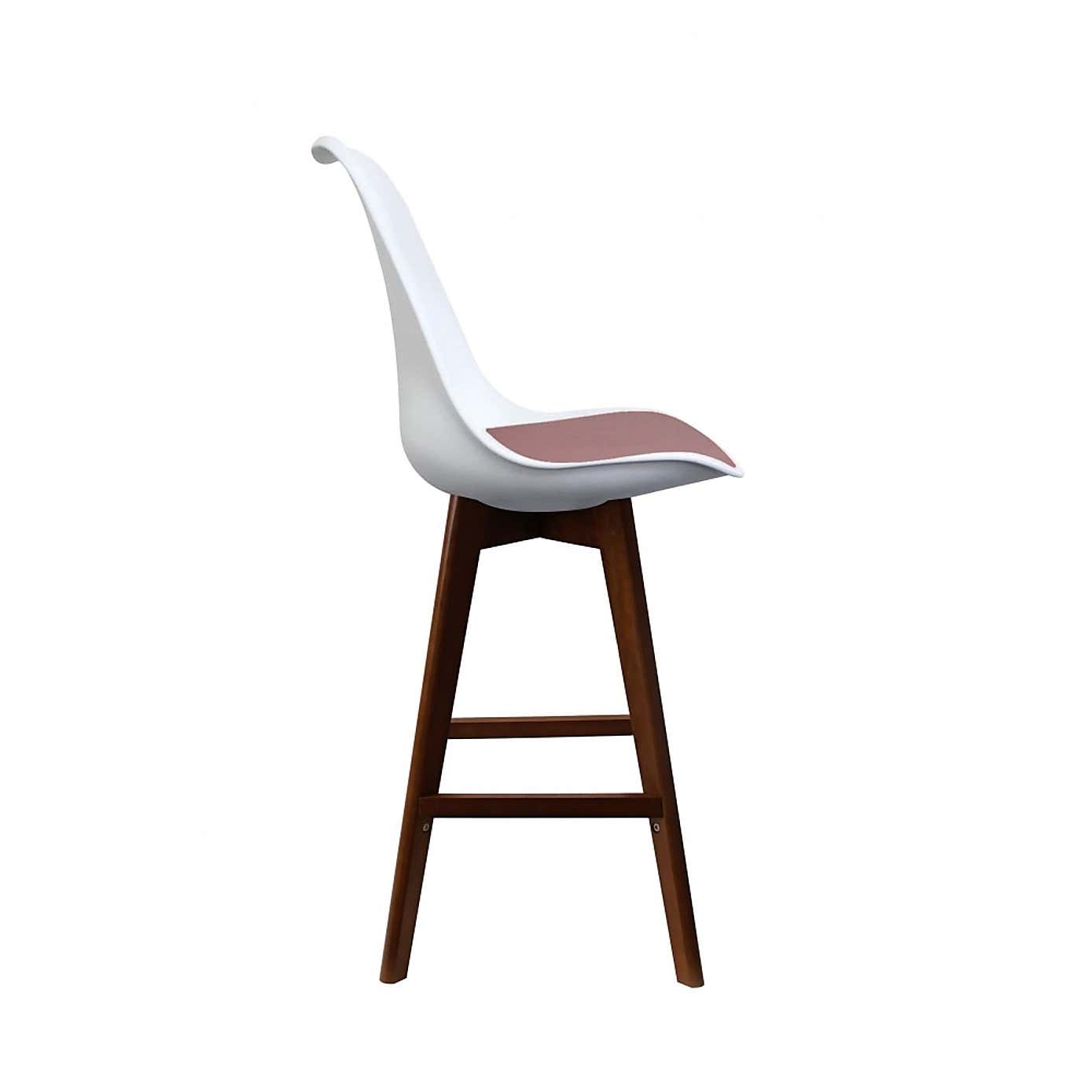 Fusion Living Soho White Plastic Bar Stool