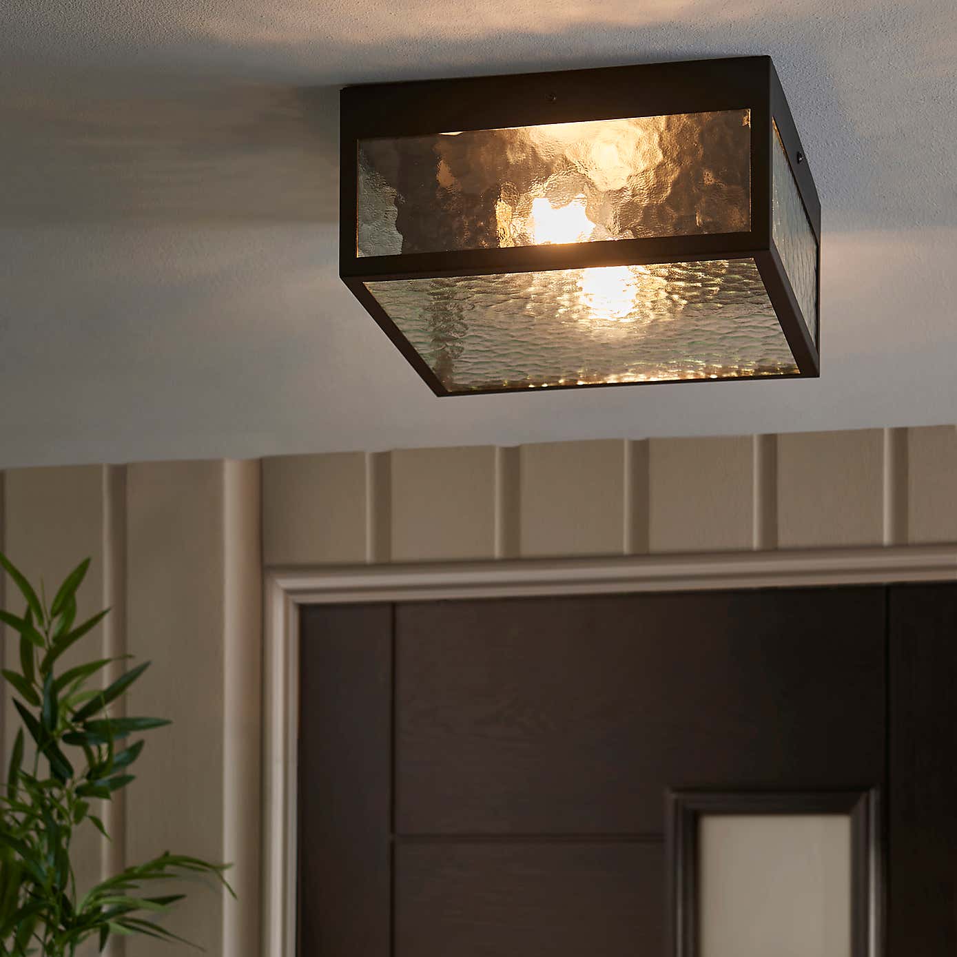 London Indoor Outdoor 2 Light Flush Ceiling Fitting