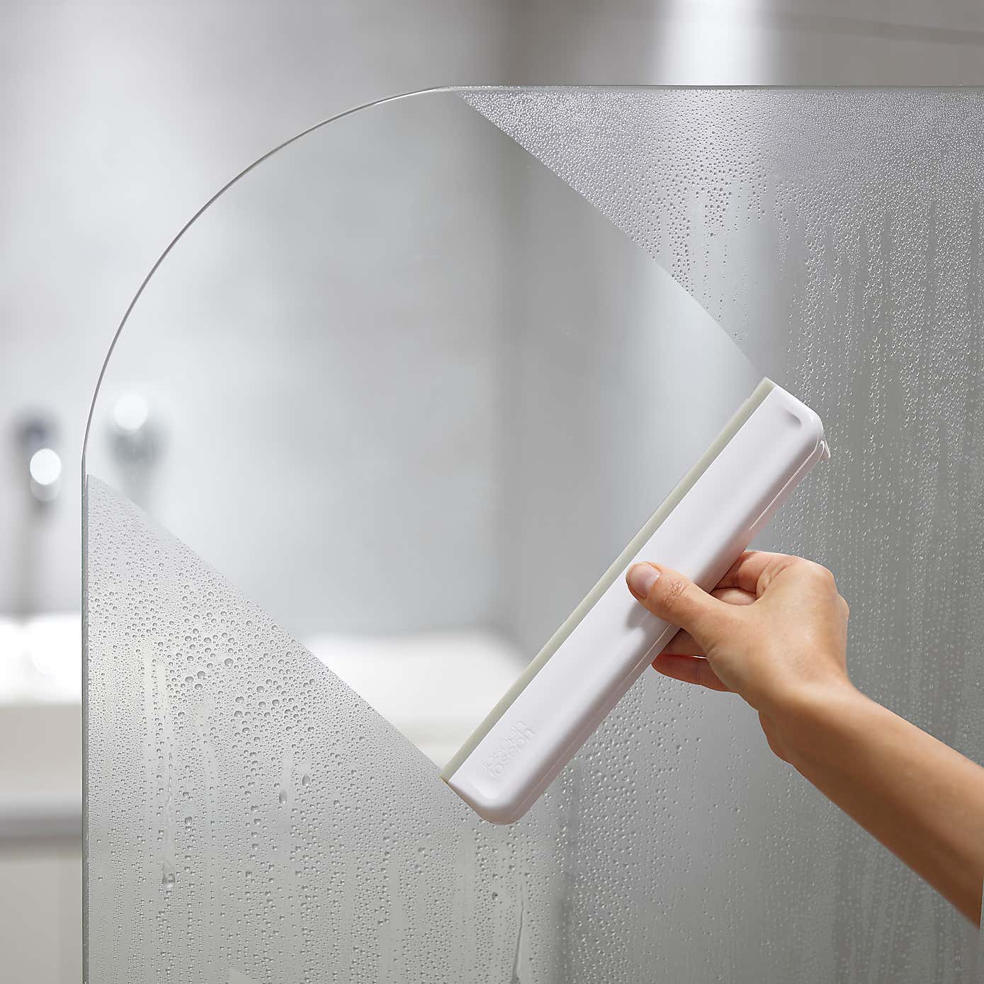 EasyStore Compact Shower Squeegee Grey White