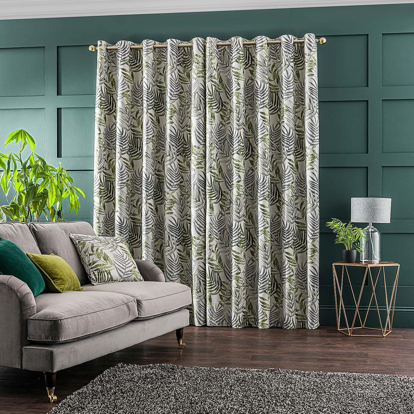 Leaf Jacquard Eyelet Curtains