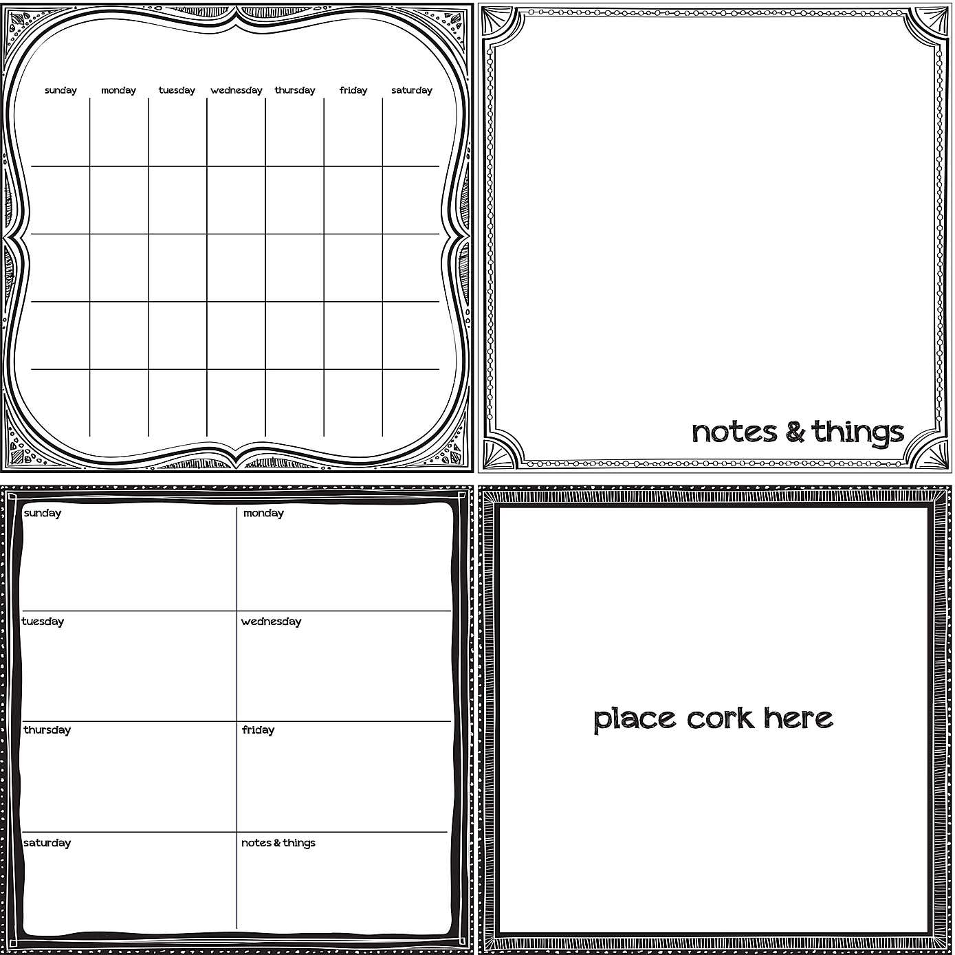 White Dry Erase Organisation Board
