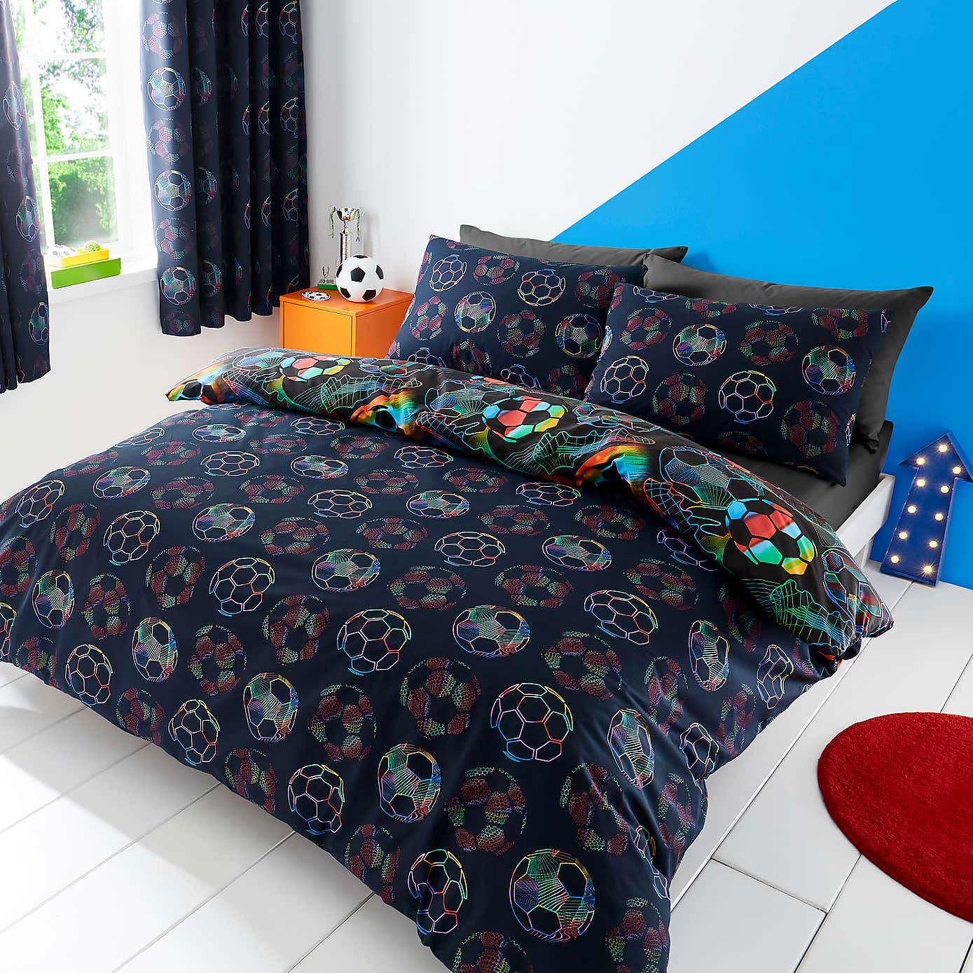 Bright Football Duvet Cover & Pillowcase Set