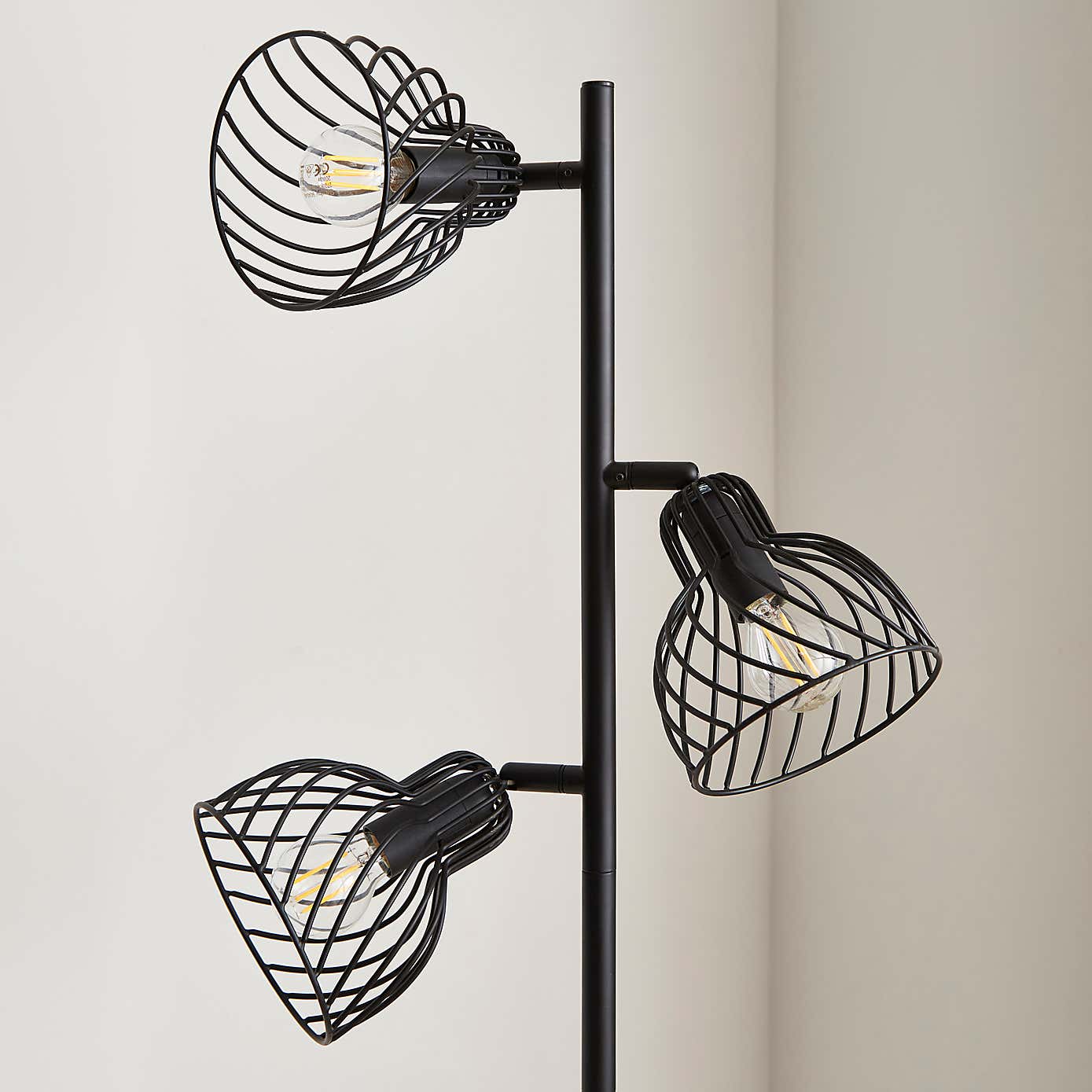 Austin Industrial Adjustable 3 Light Floor Lamp