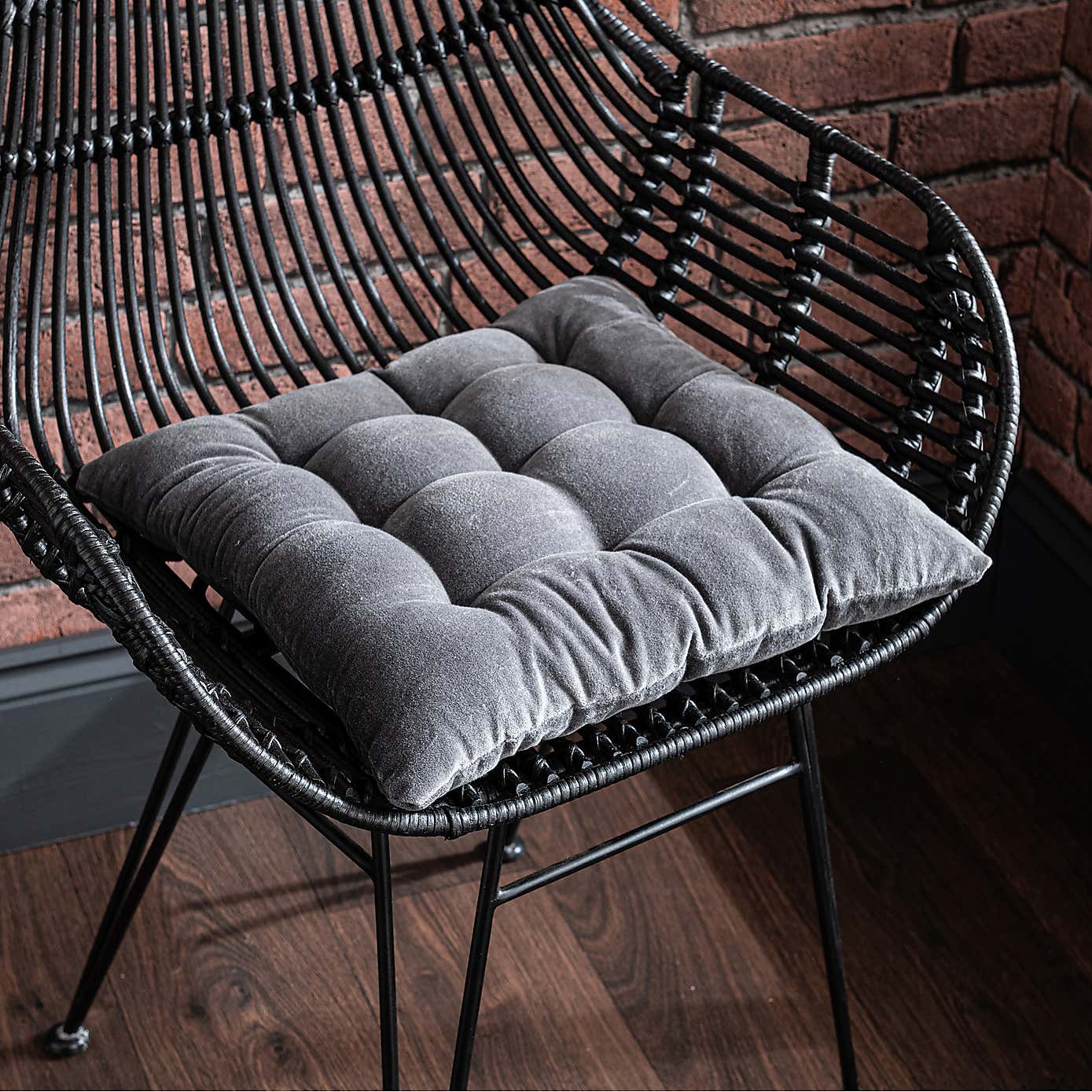 Grey Clara Velvet Seatpad